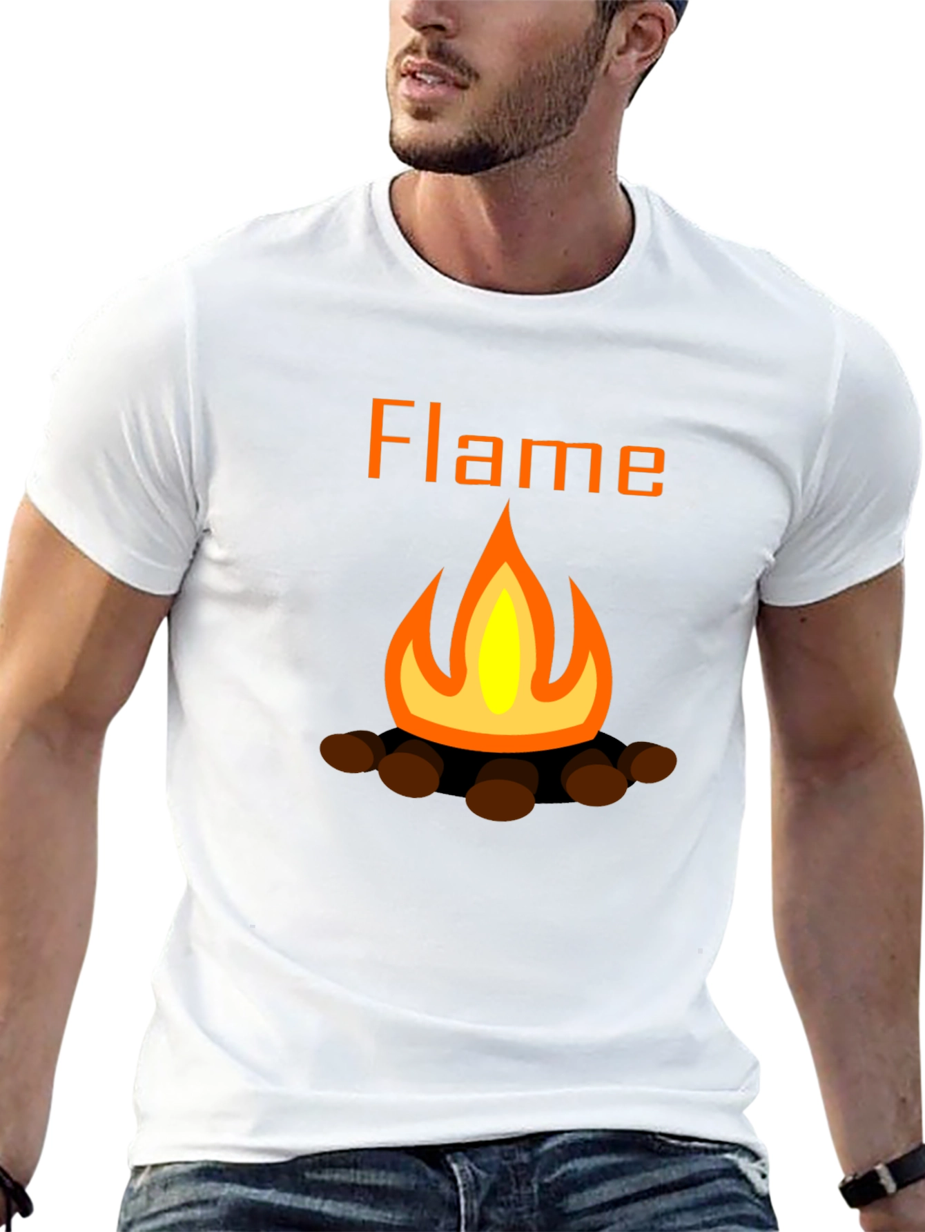 Flame Graphic Tee - Black Short Sleeve T-Shirt