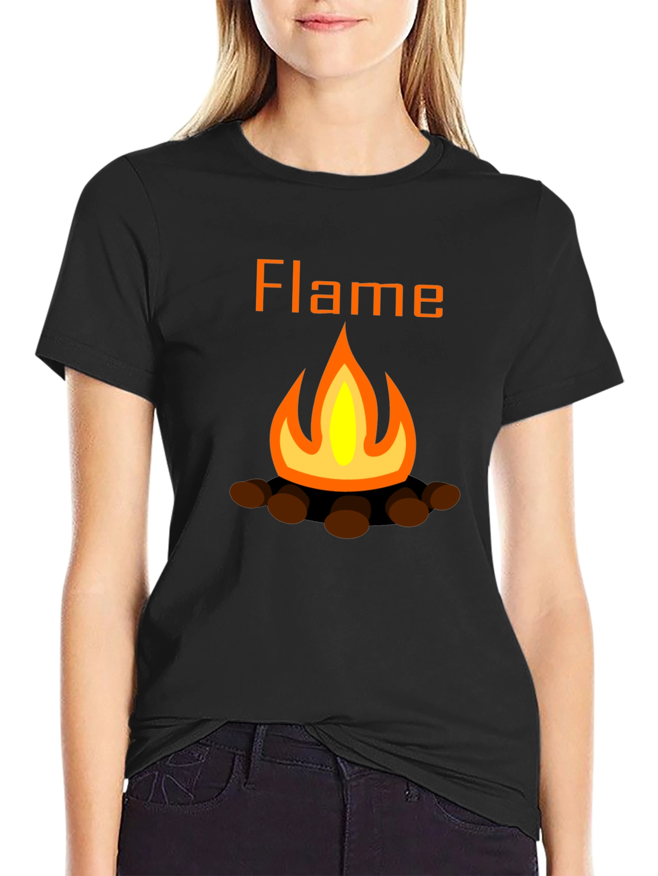 Flame Graphic Tee - Black Short Sleeve T-Shirt