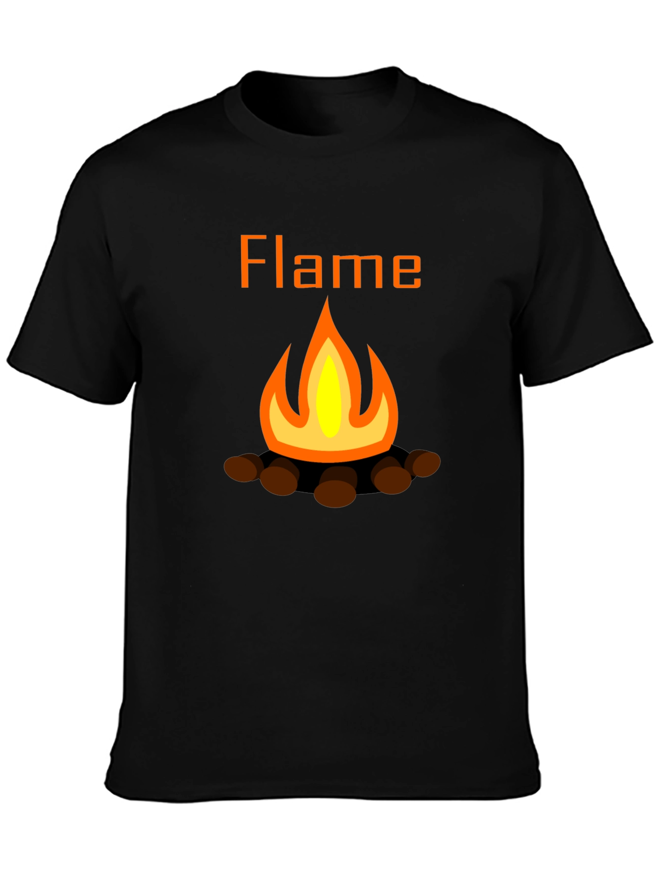 Flame Graphic Tee - Black Short Sleeve T-Shirt