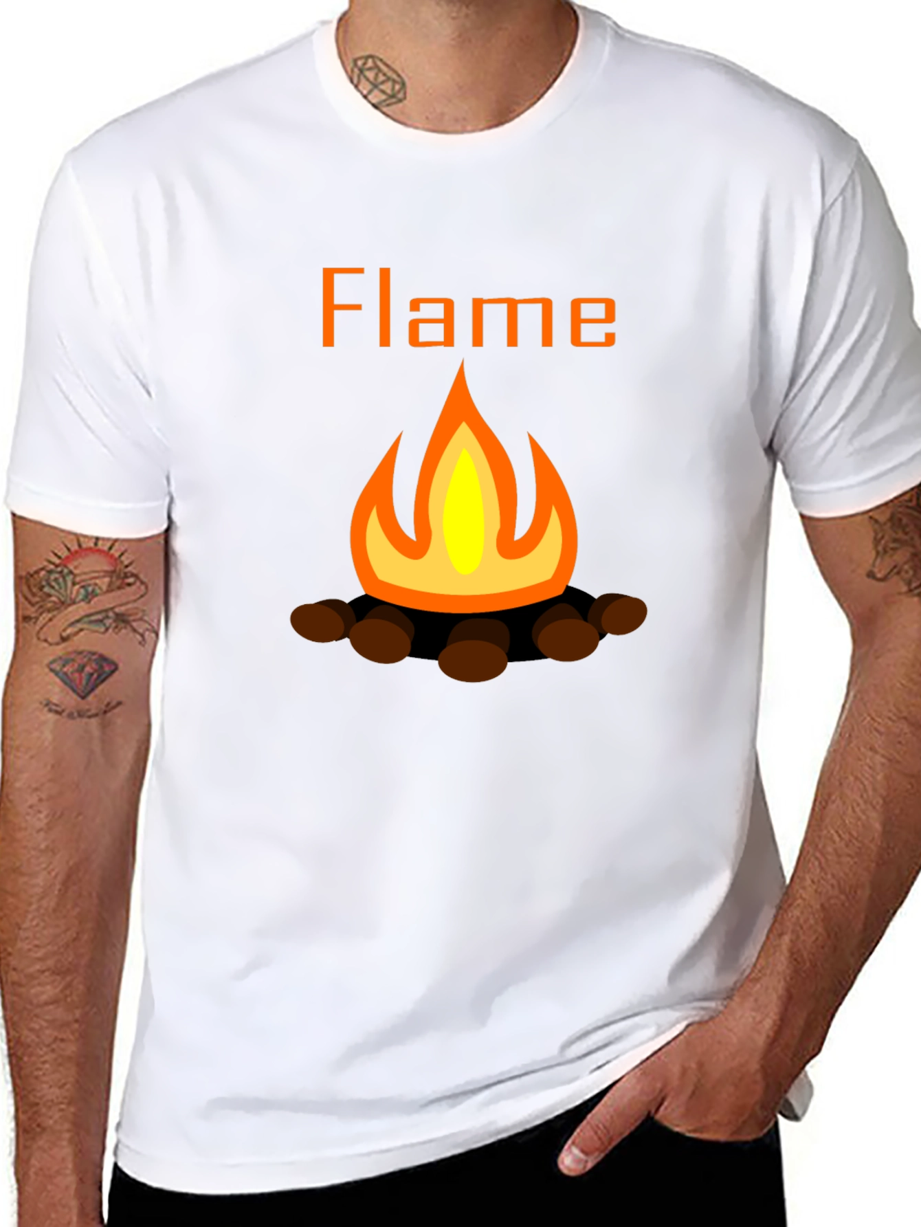 Flame Graphic Tee - Black Short Sleeve T-Shirt