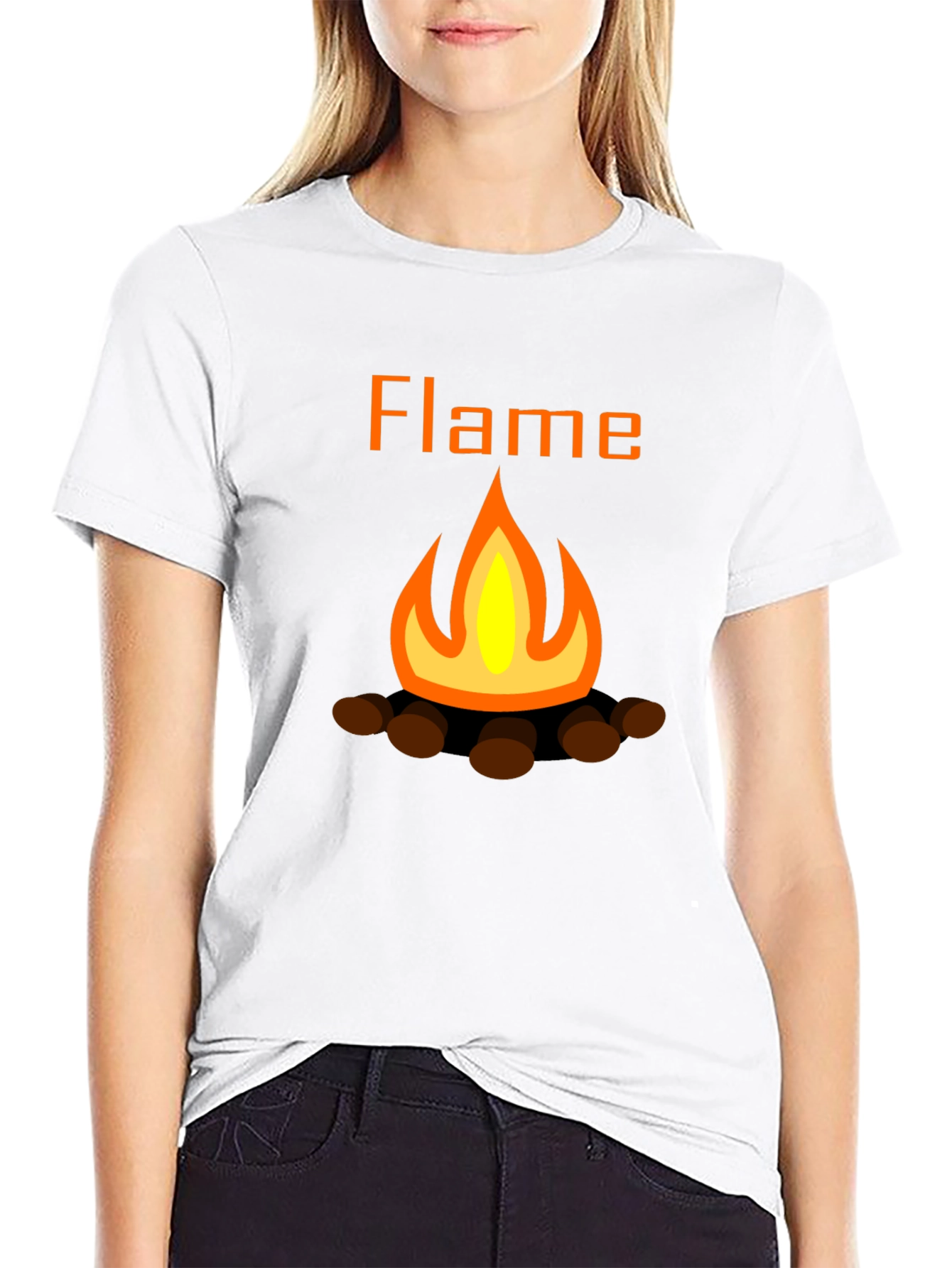 Flame Graphic Tee - Black Short Sleeve T-Shirt