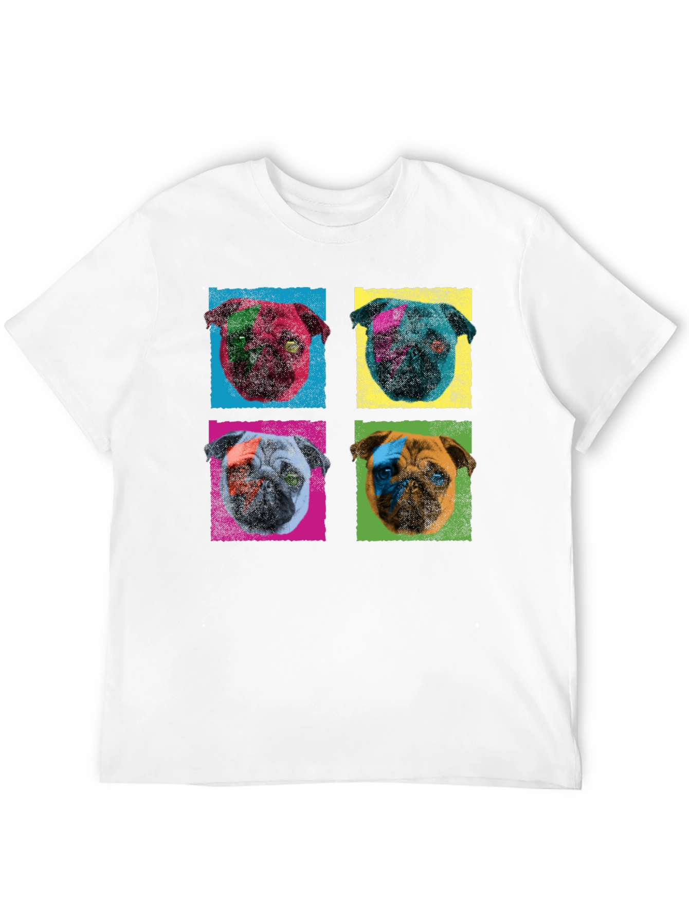 Pop Art Pug Graphic Tee - Mens Black T-Shirt