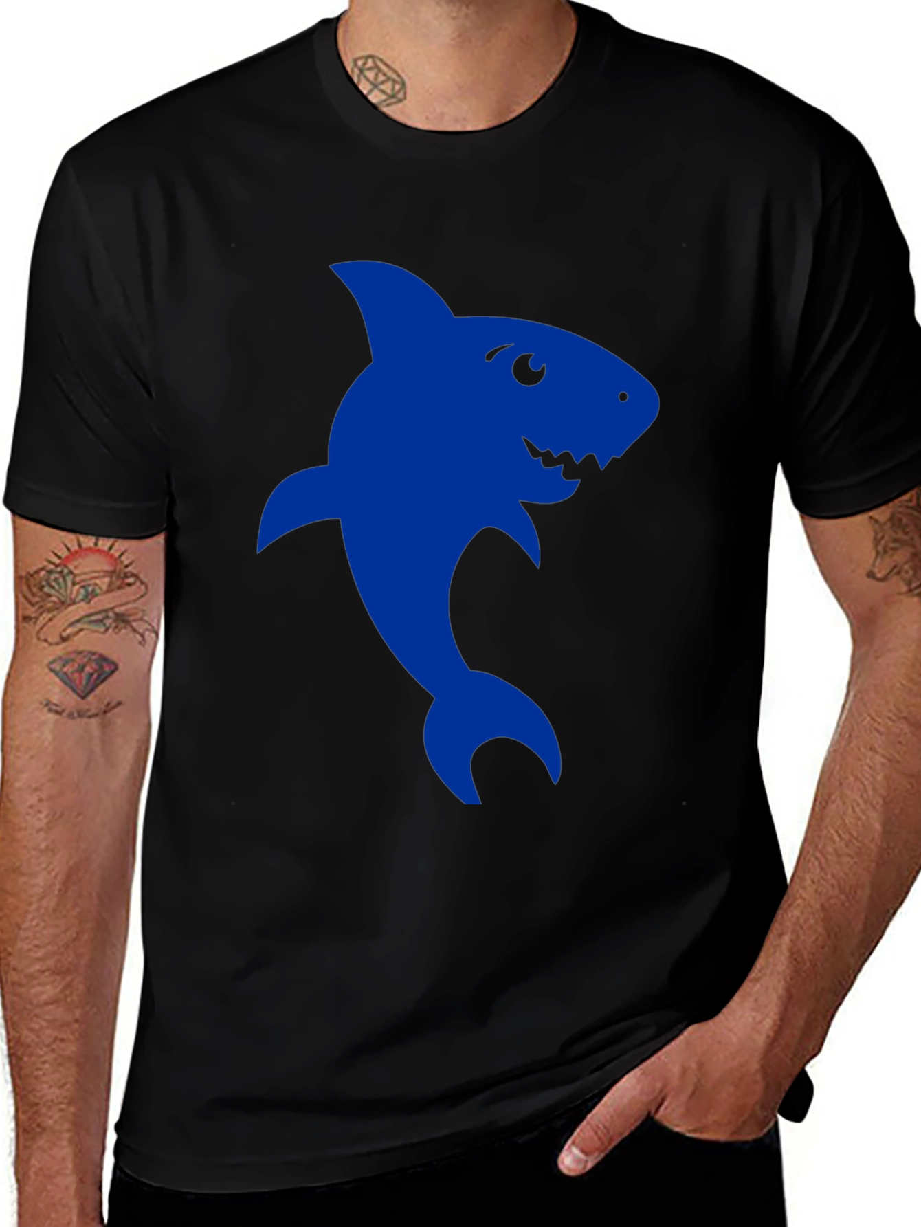 Shark Graphic Tee - Mens Black T-Shirt