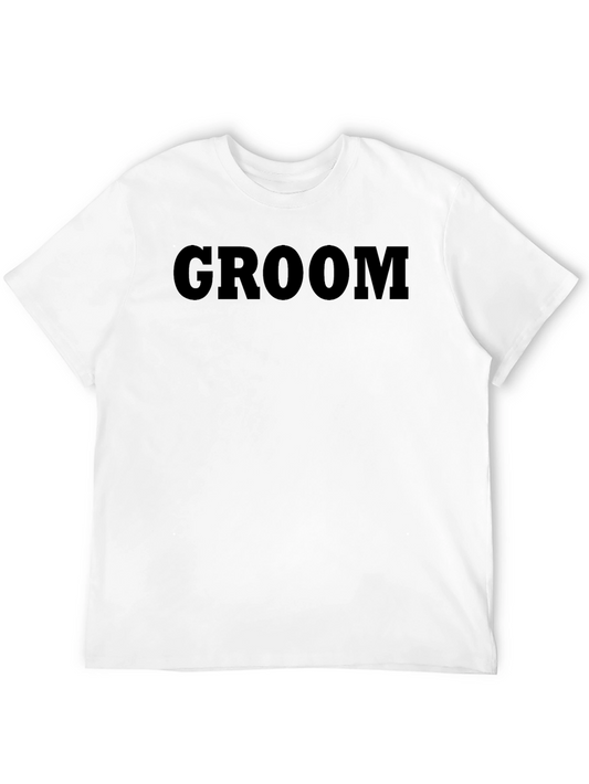 Groom T-Shirt - Black Crew Neck Wedding Apparel