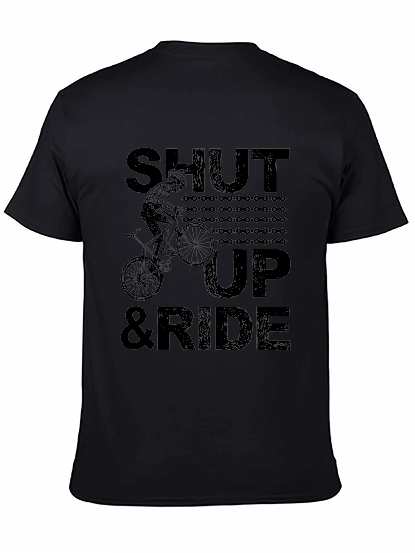 Shut Up & Ride Biker T-Shirt - Black
