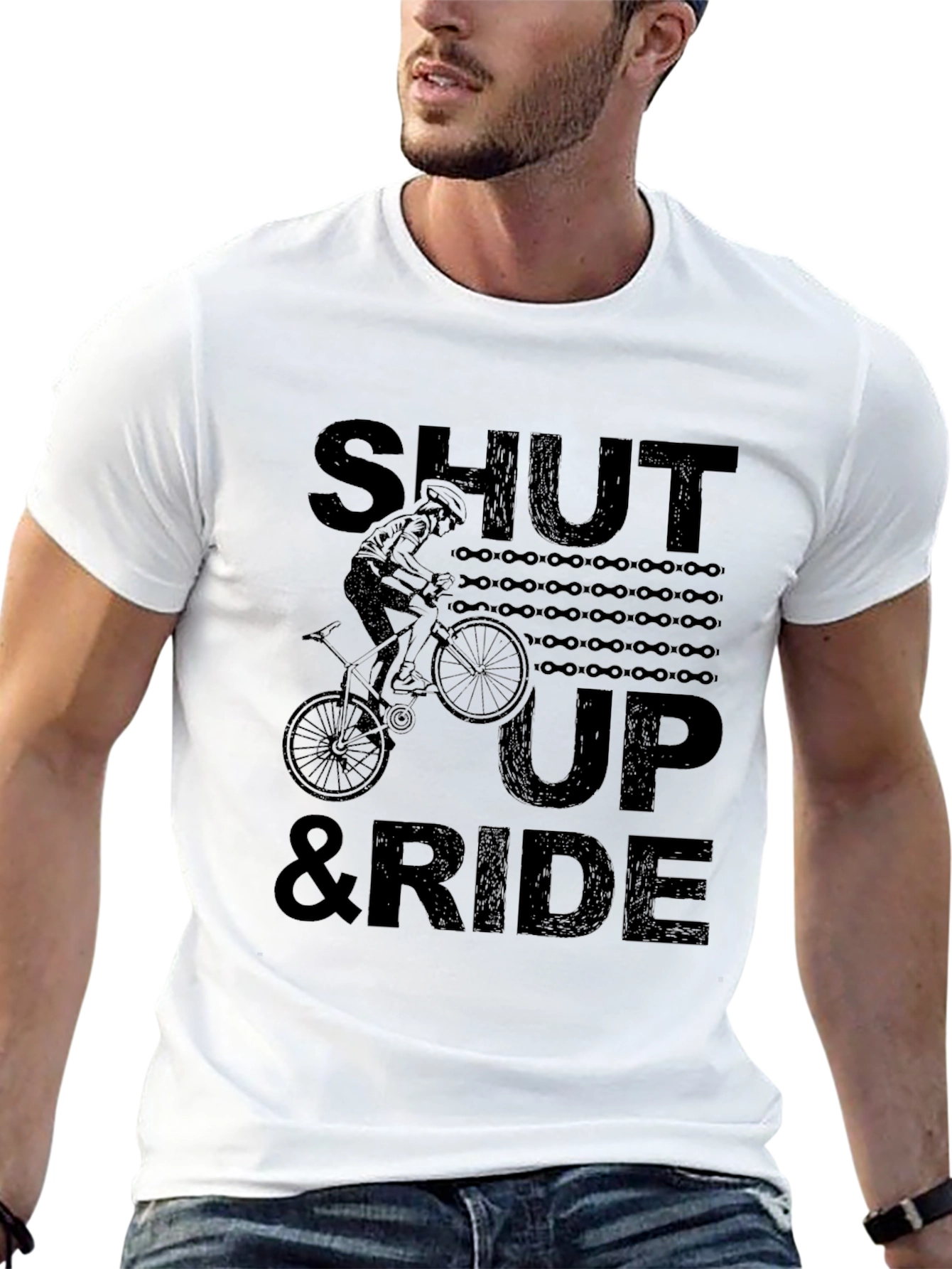 Shut Up & Ride Biker T-Shirt - Black