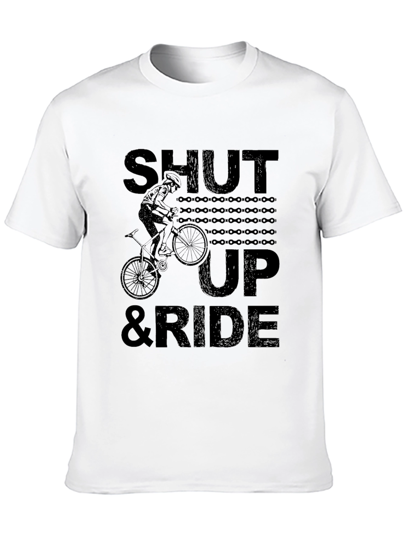 Shut Up & Ride Biker T-Shirt - Black