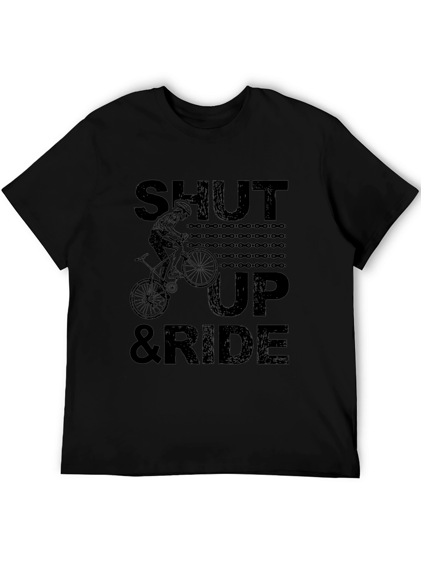 Shut Up & Ride Biker T-Shirt - Black