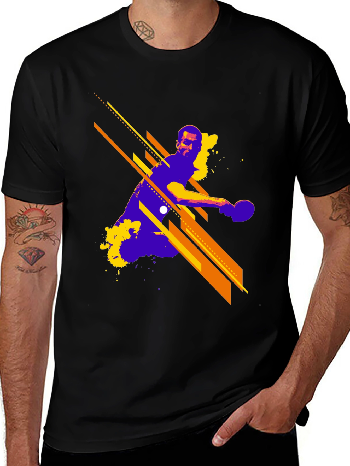 Abstract Table Tennis Graphic T-Shirt