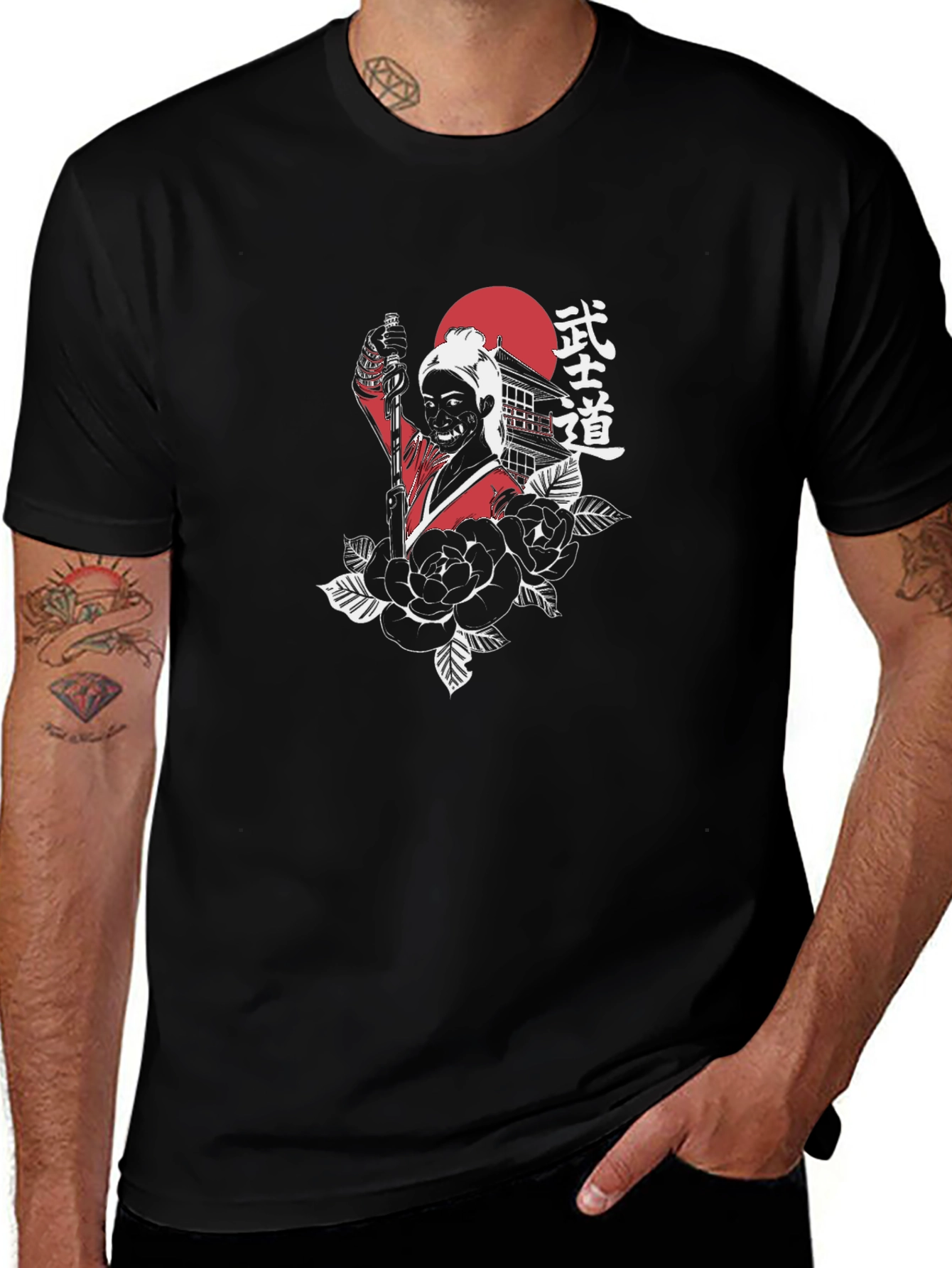 Samurai Graphic Black T-Shirt