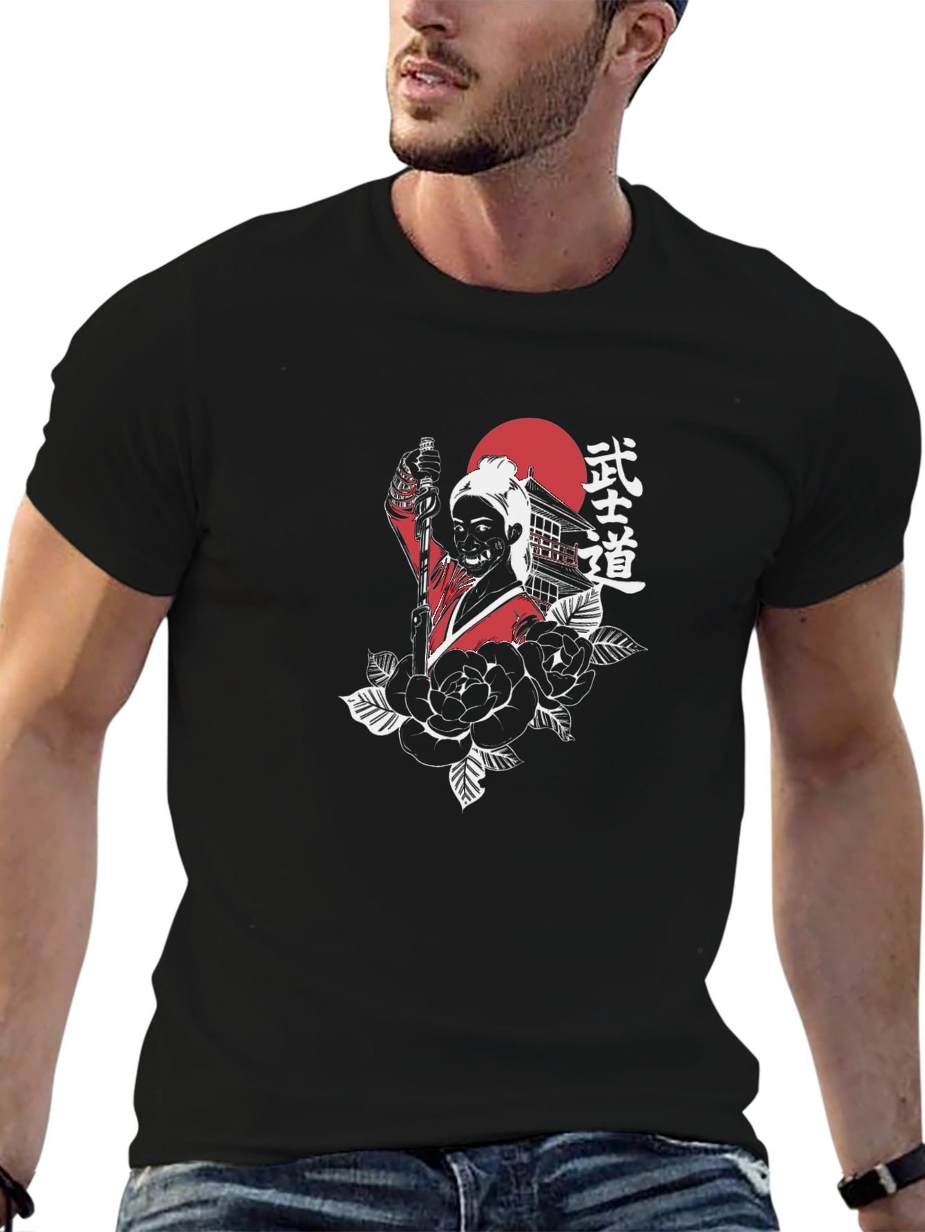Samurai Graphic Black T-Shirt