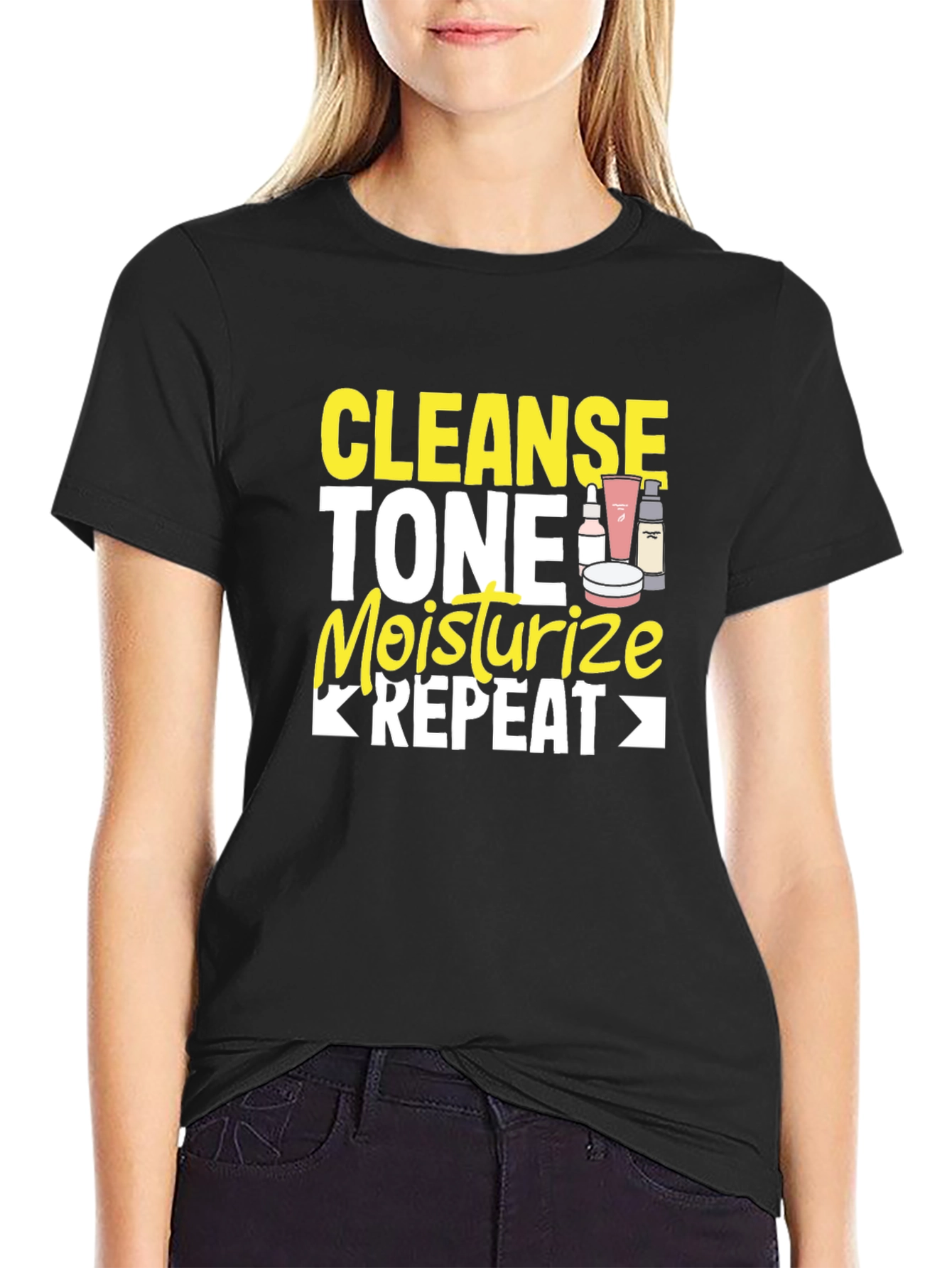 Cleanse Tone Moisturize Repeat Graphic Tee