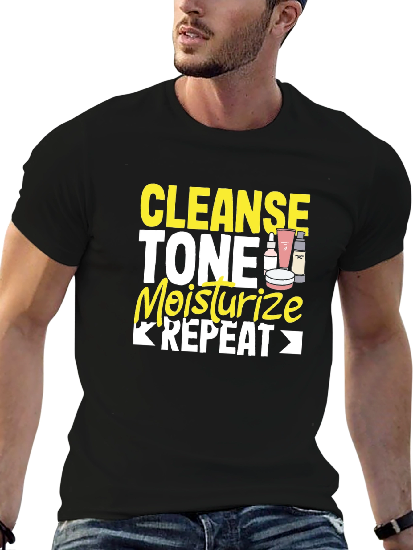 Cleanse Tone Moisturize Repeat Graphic Tee