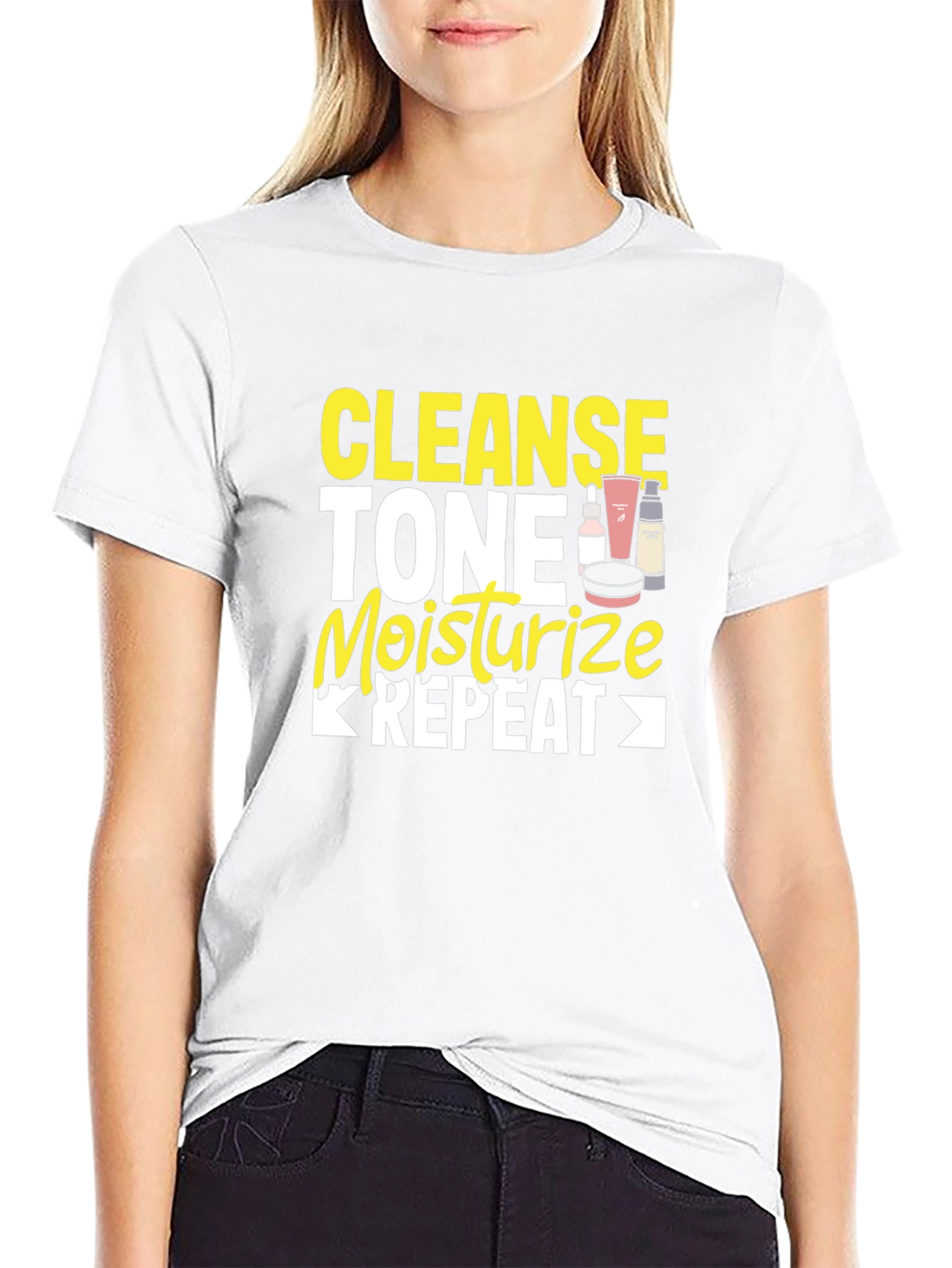 Cleanse Tone Moisturize Repeat Graphic Tee