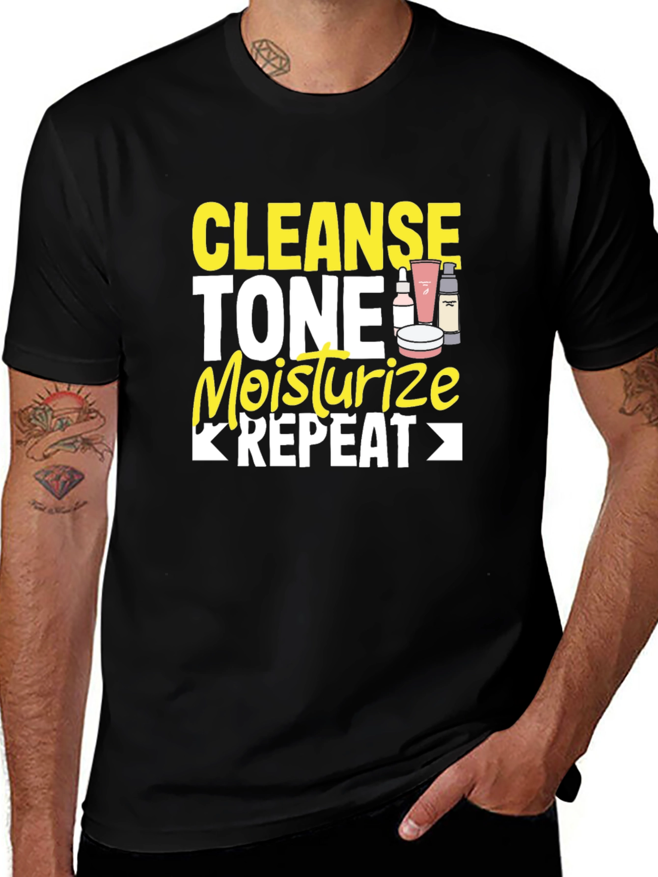 Cleanse Tone Moisturize Repeat Graphic Tee