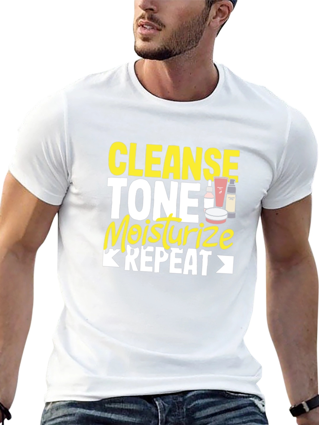 Cleanse Tone Moisturize Repeat Graphic Tee