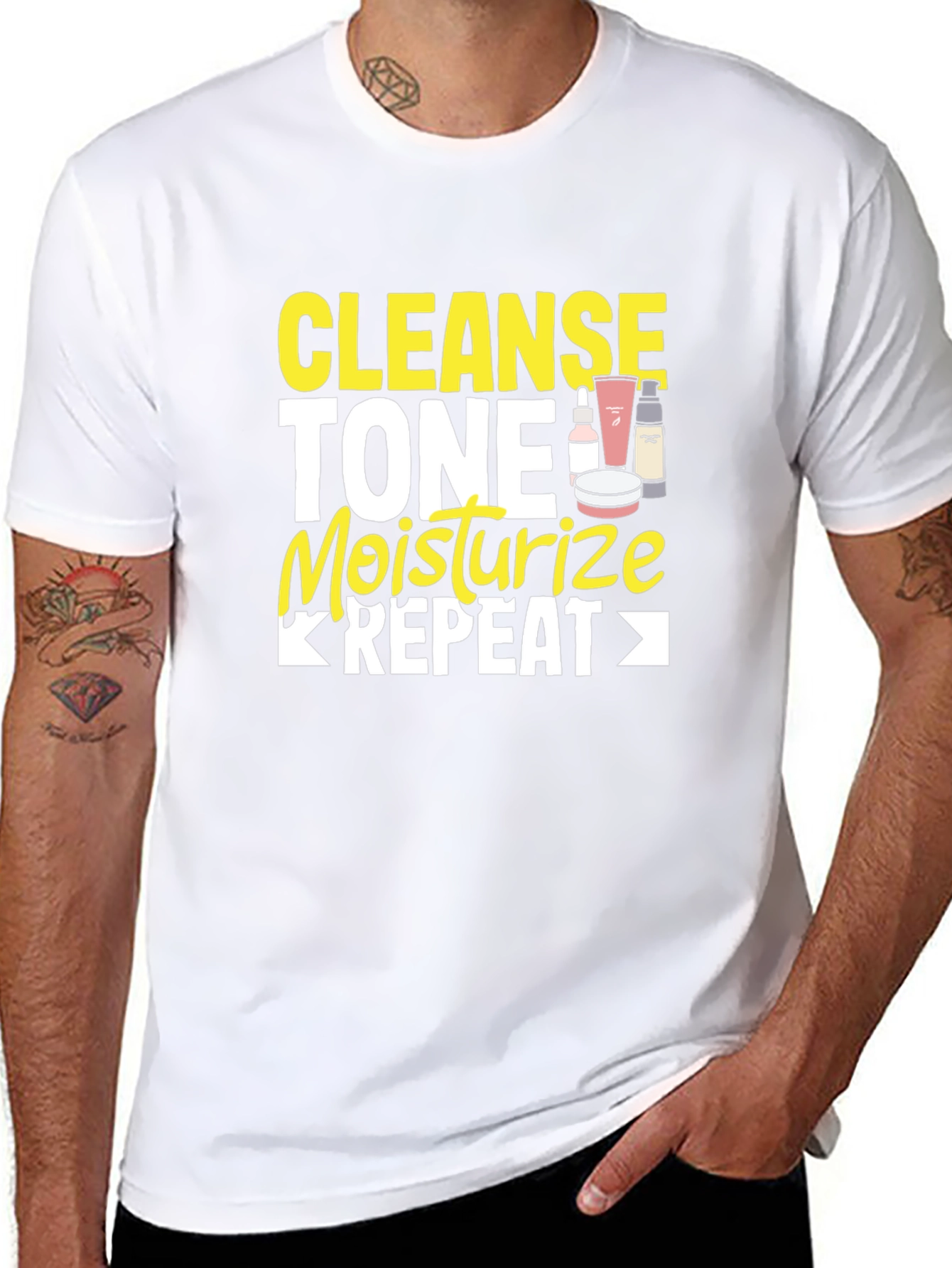 Cleanse Tone Moisturize Repeat Graphic Tee