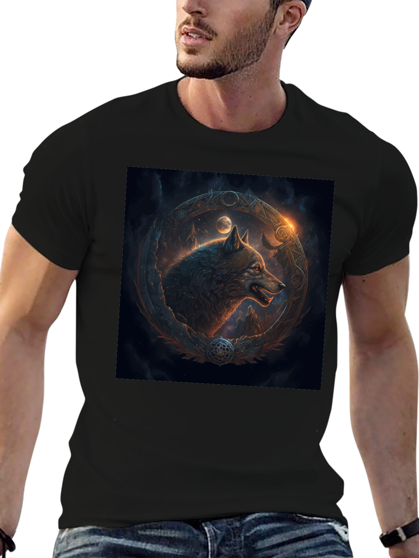 Wolf Art Black Tee