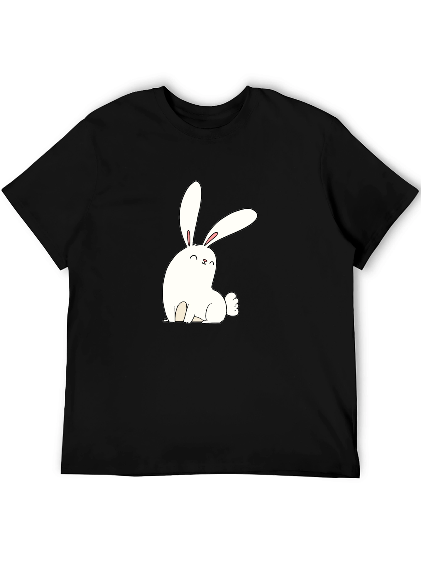 Cute Bunny Graphic Black T-Shirt