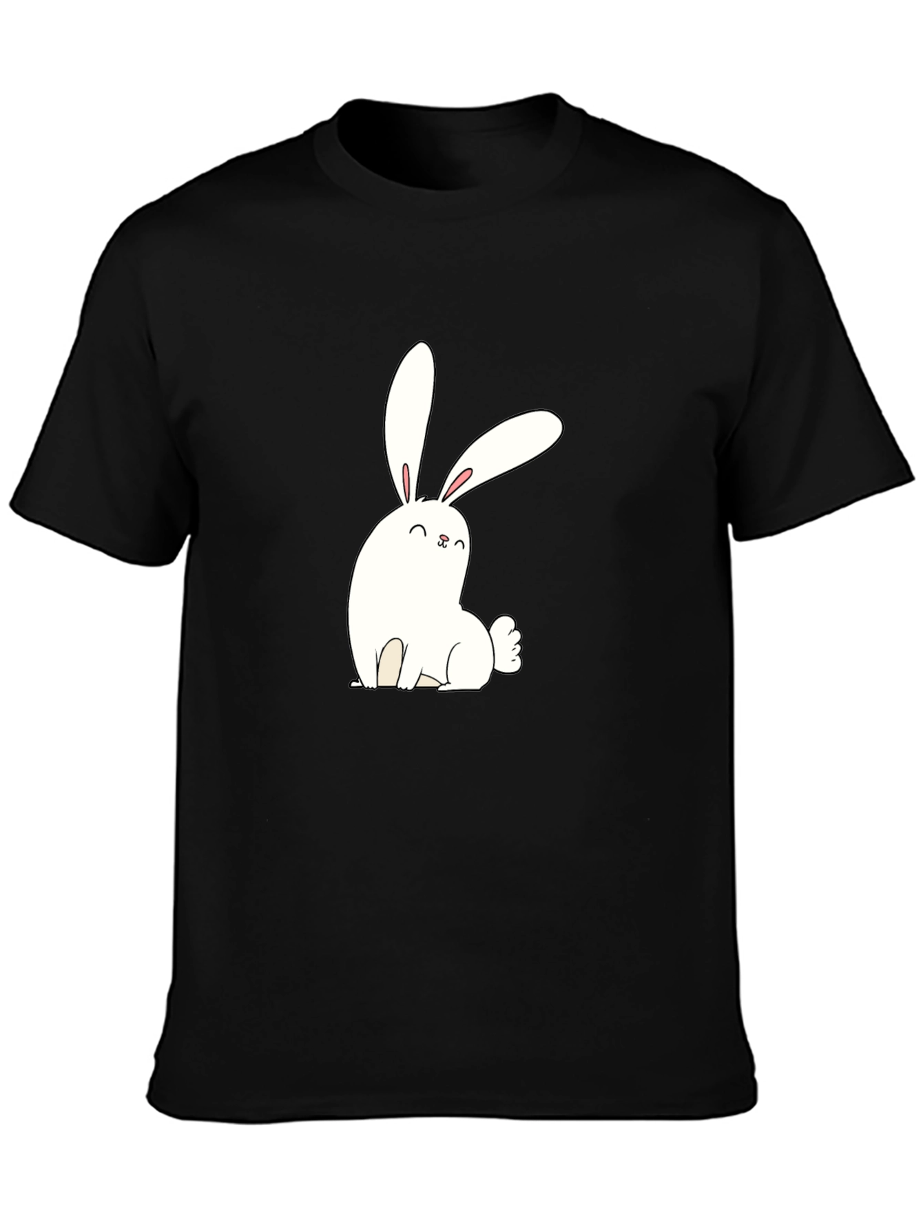Cute Bunny Graphic Black T-Shirt