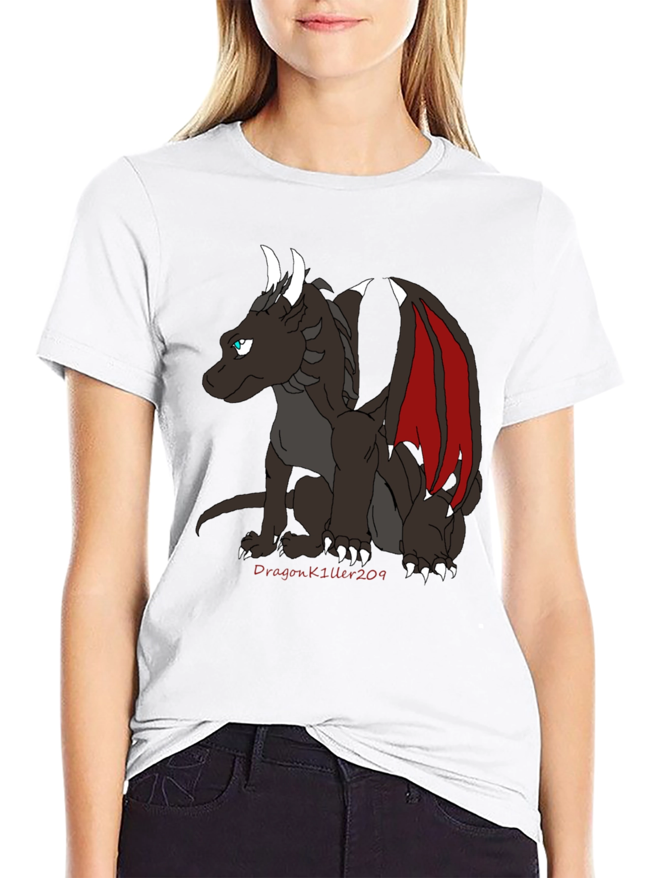 Dragon Graphic Tee - Black Cotton Blend