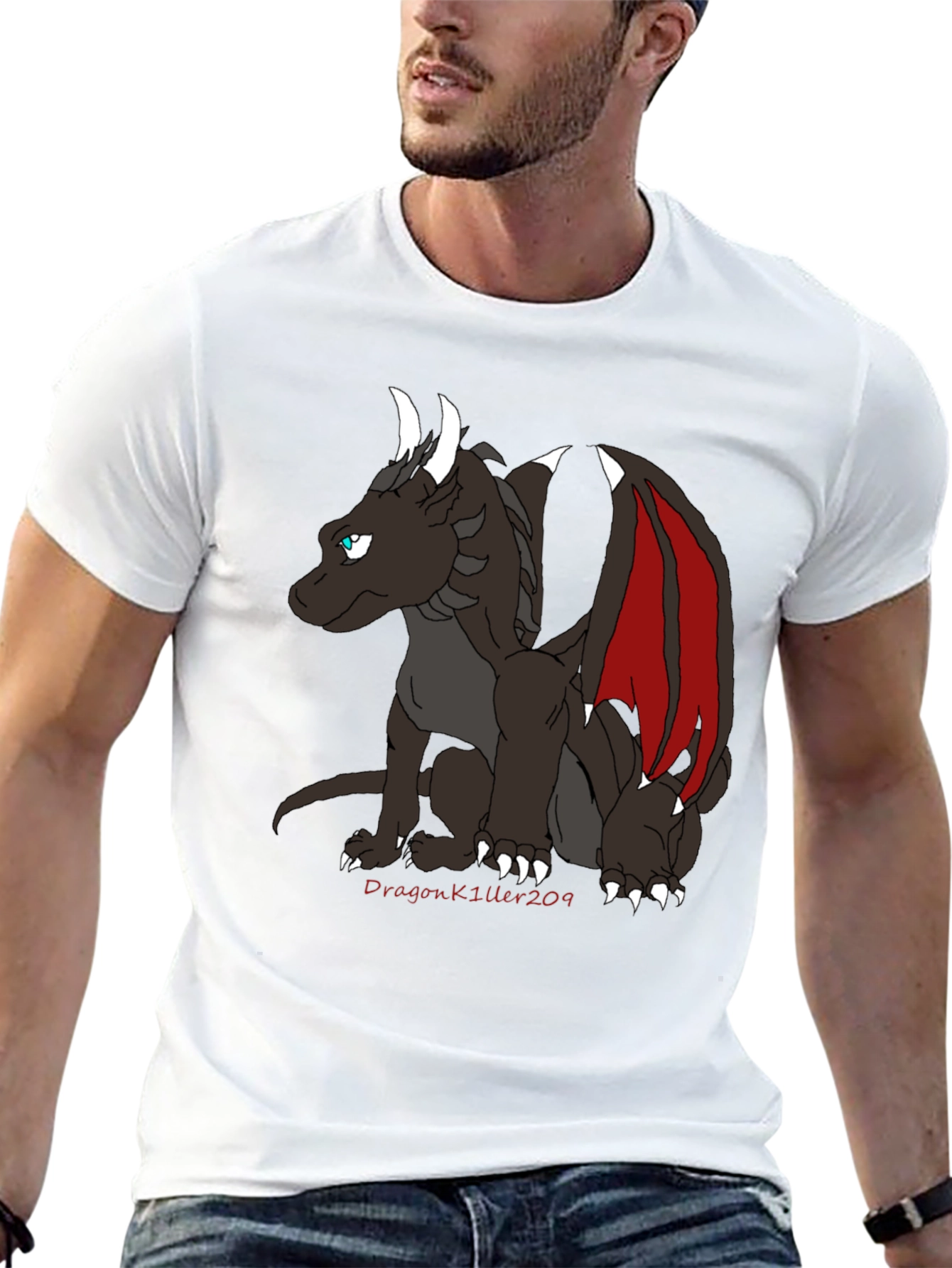 Dragon Graphic Tee - Black Cotton Blend