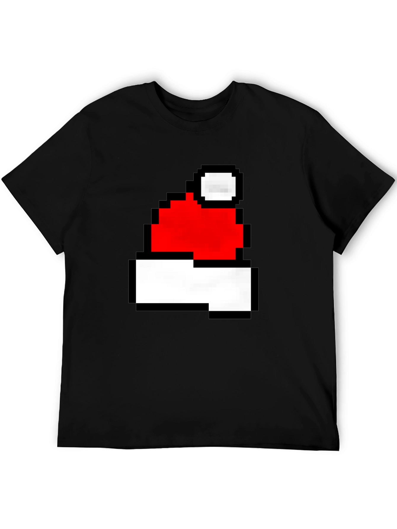 Pixel Santa Hat Graphic T-Shirt - Holiday Cheer