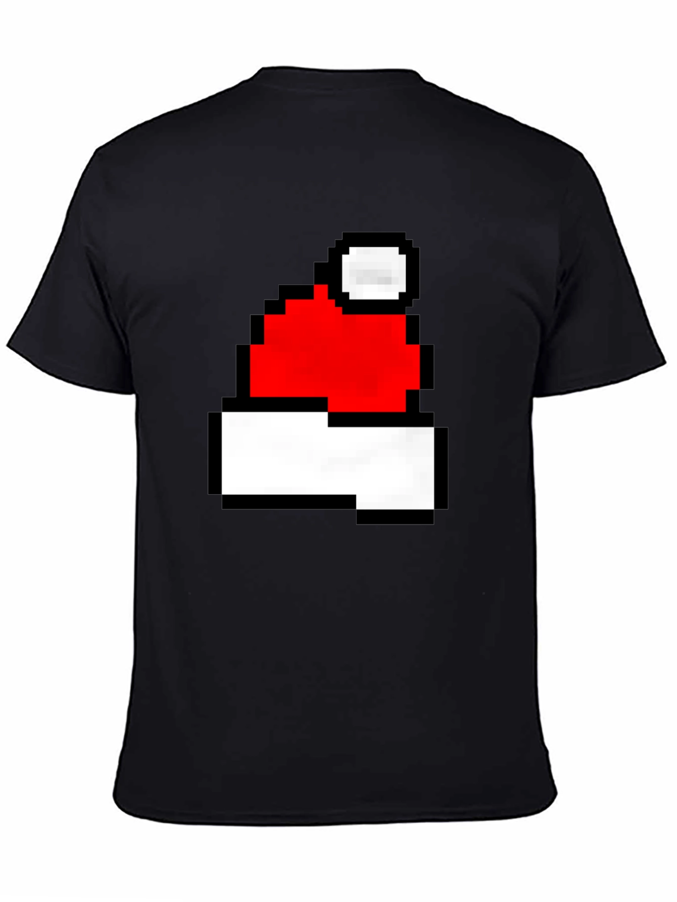 Pixel Santa Hat Graphic T-Shirt - Holiday Cheer