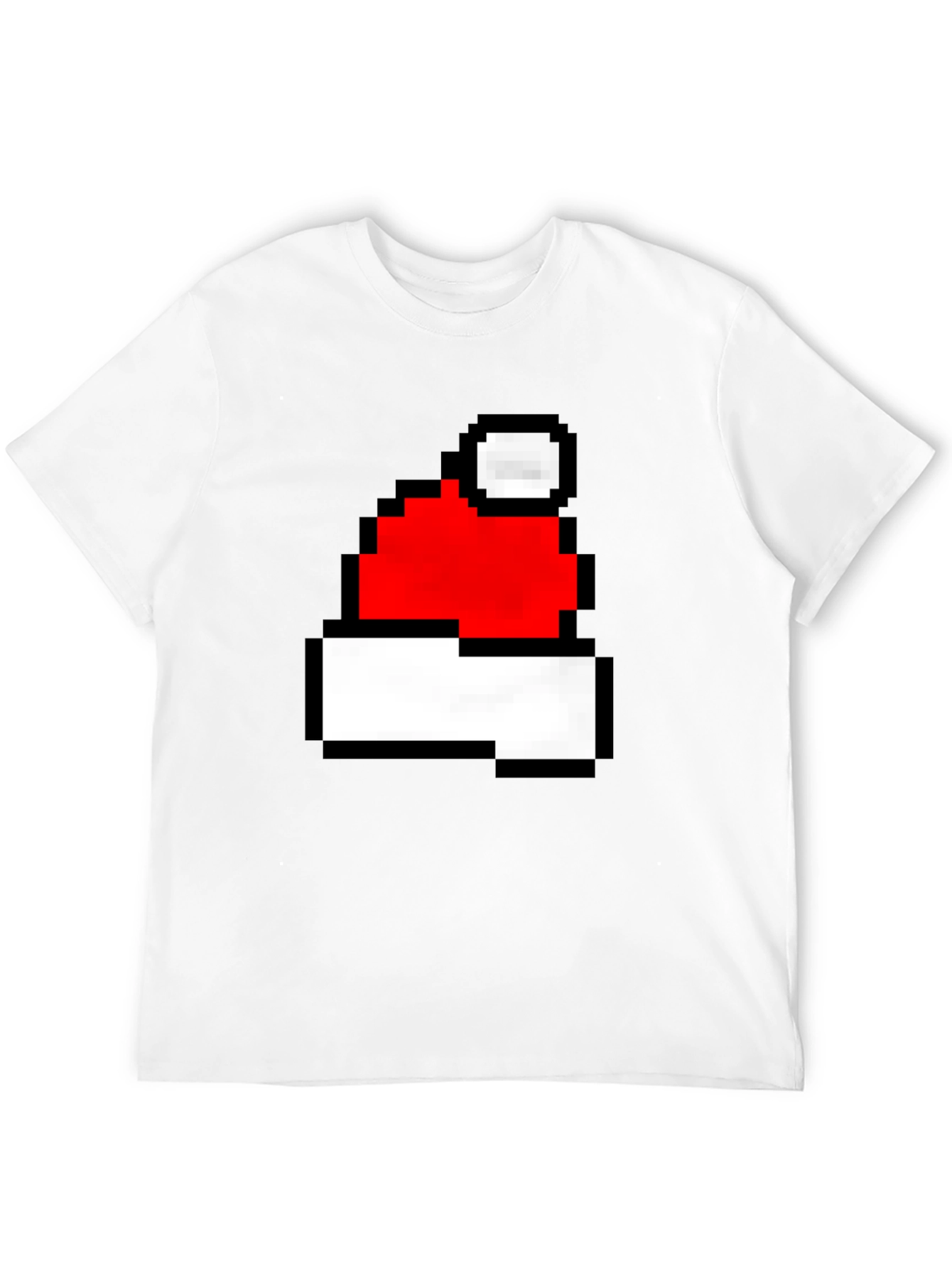 Pixel Santa Hat Graphic T-Shirt - Holiday Cheer