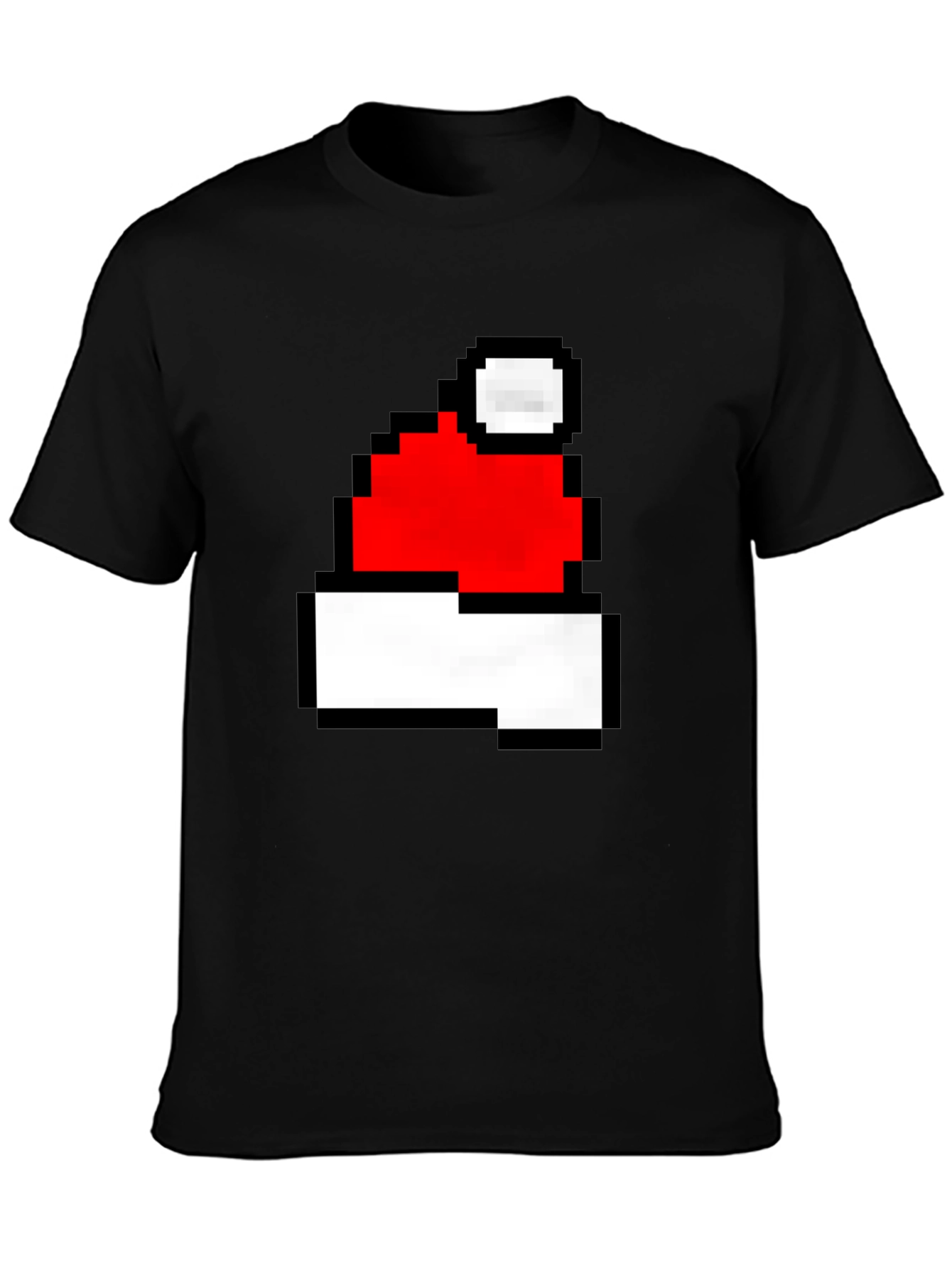 Pixel Santa Hat Graphic T-Shirt - Holiday Cheer