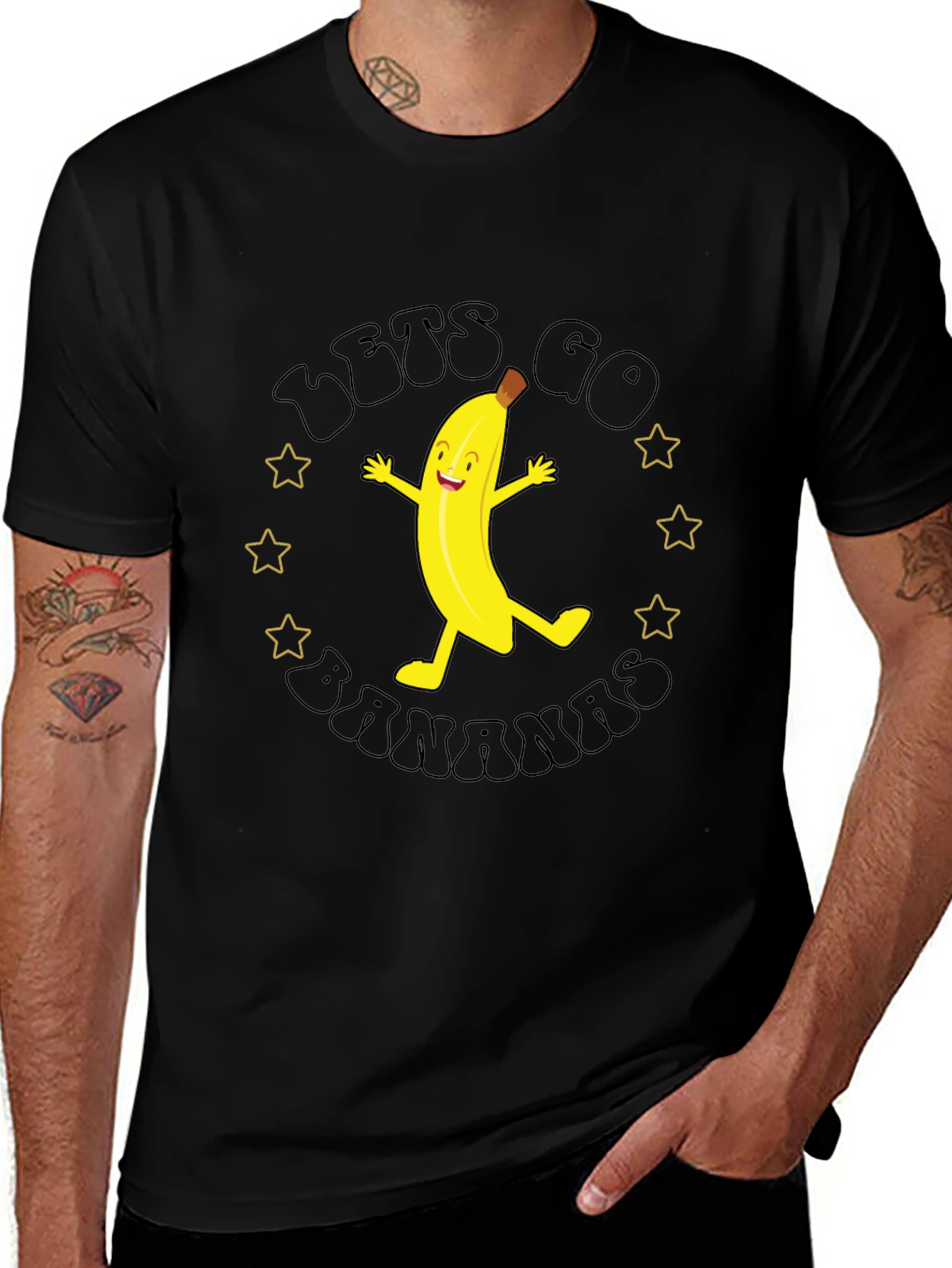 Lets Go Bananas Black Graphic Tee