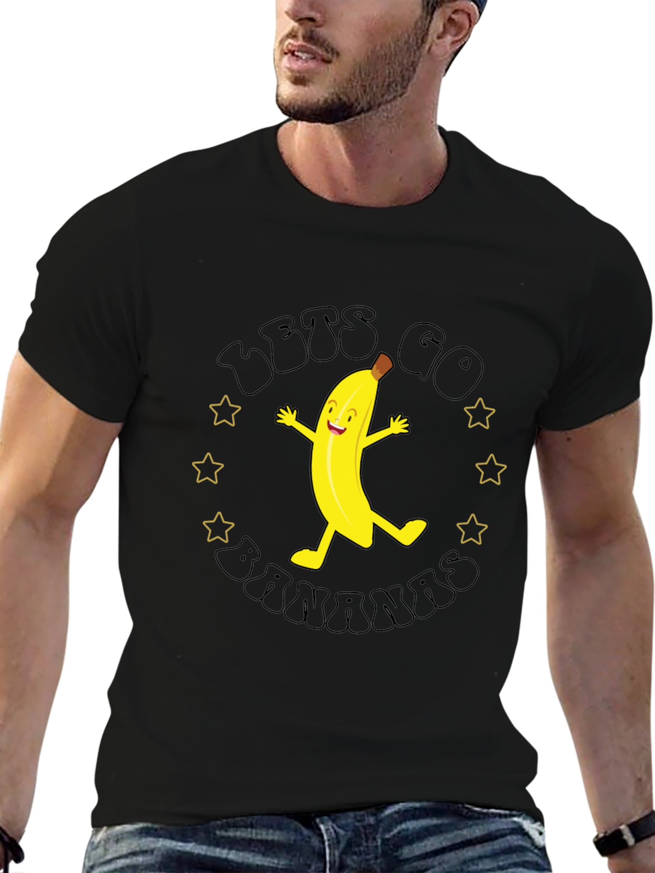 Lets Go Bananas Black Graphic Tee