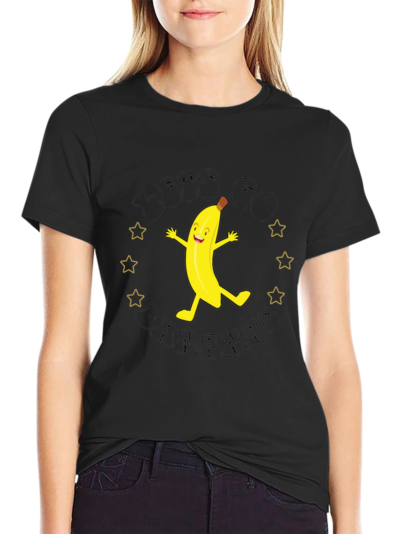 Lets Go Bananas Black Graphic Tee