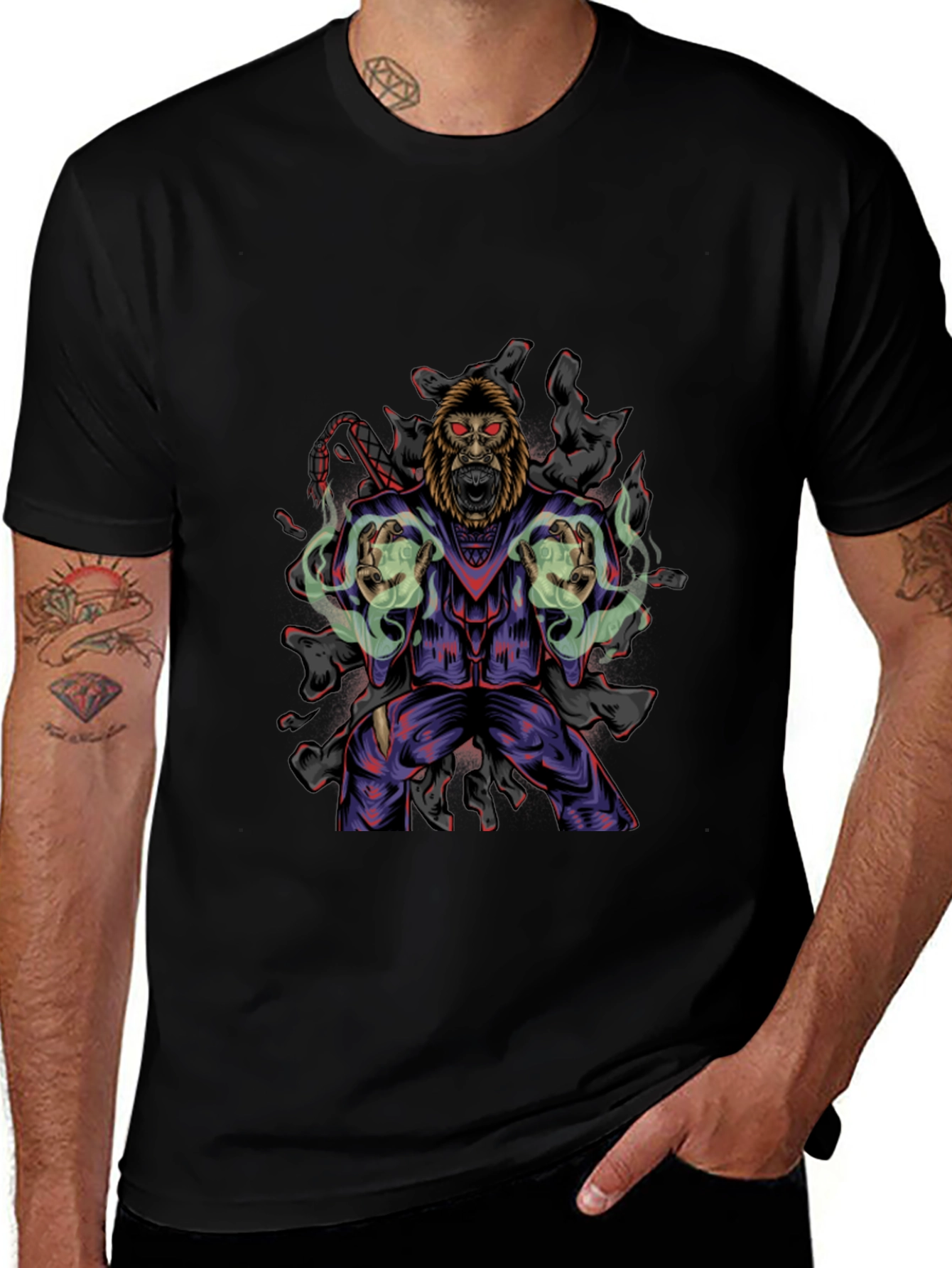 Gorilla Wizard Graphic Black T-Shirt