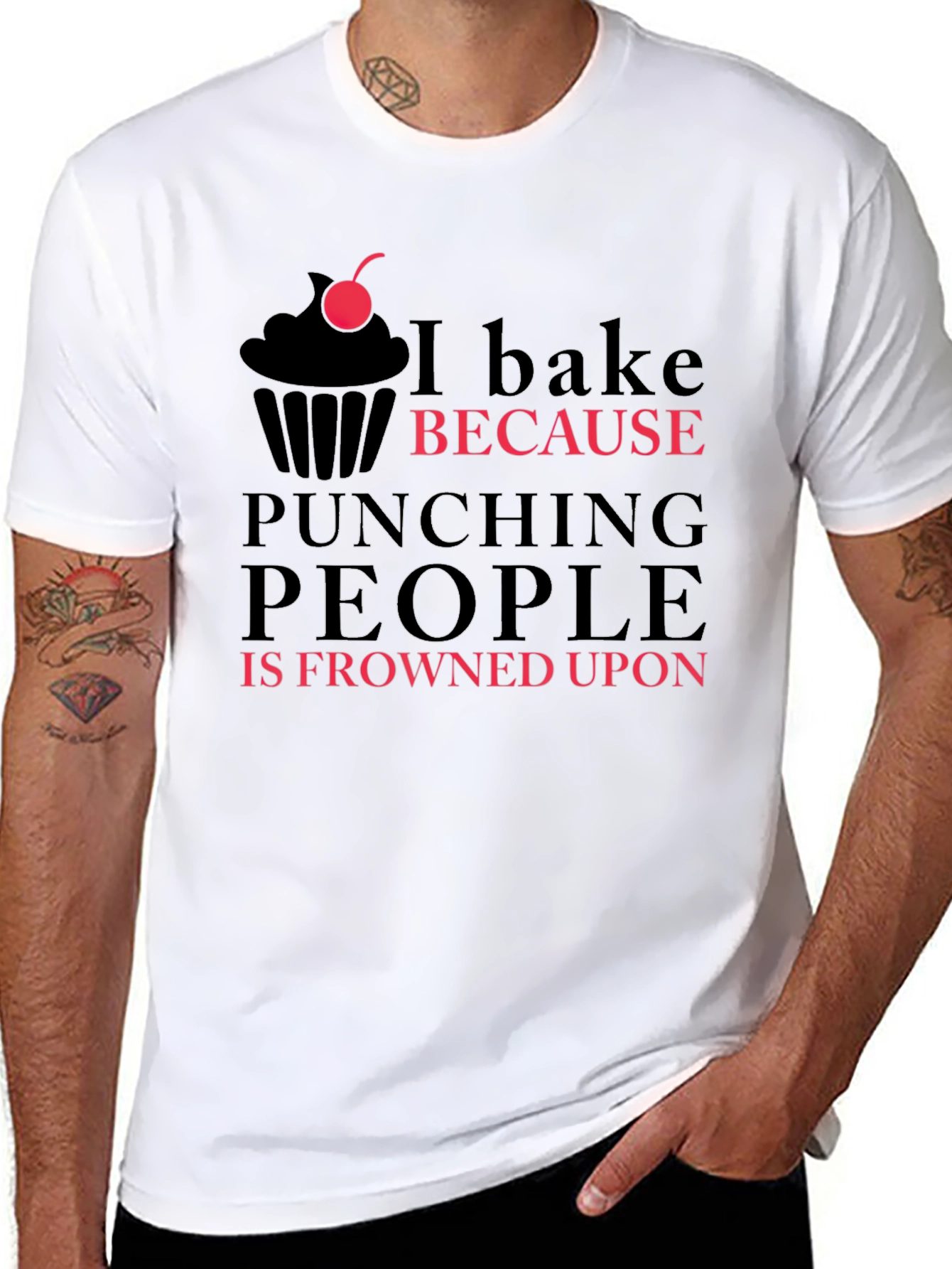 I Bake Because Punching People is Frowned Upon T-Shirt