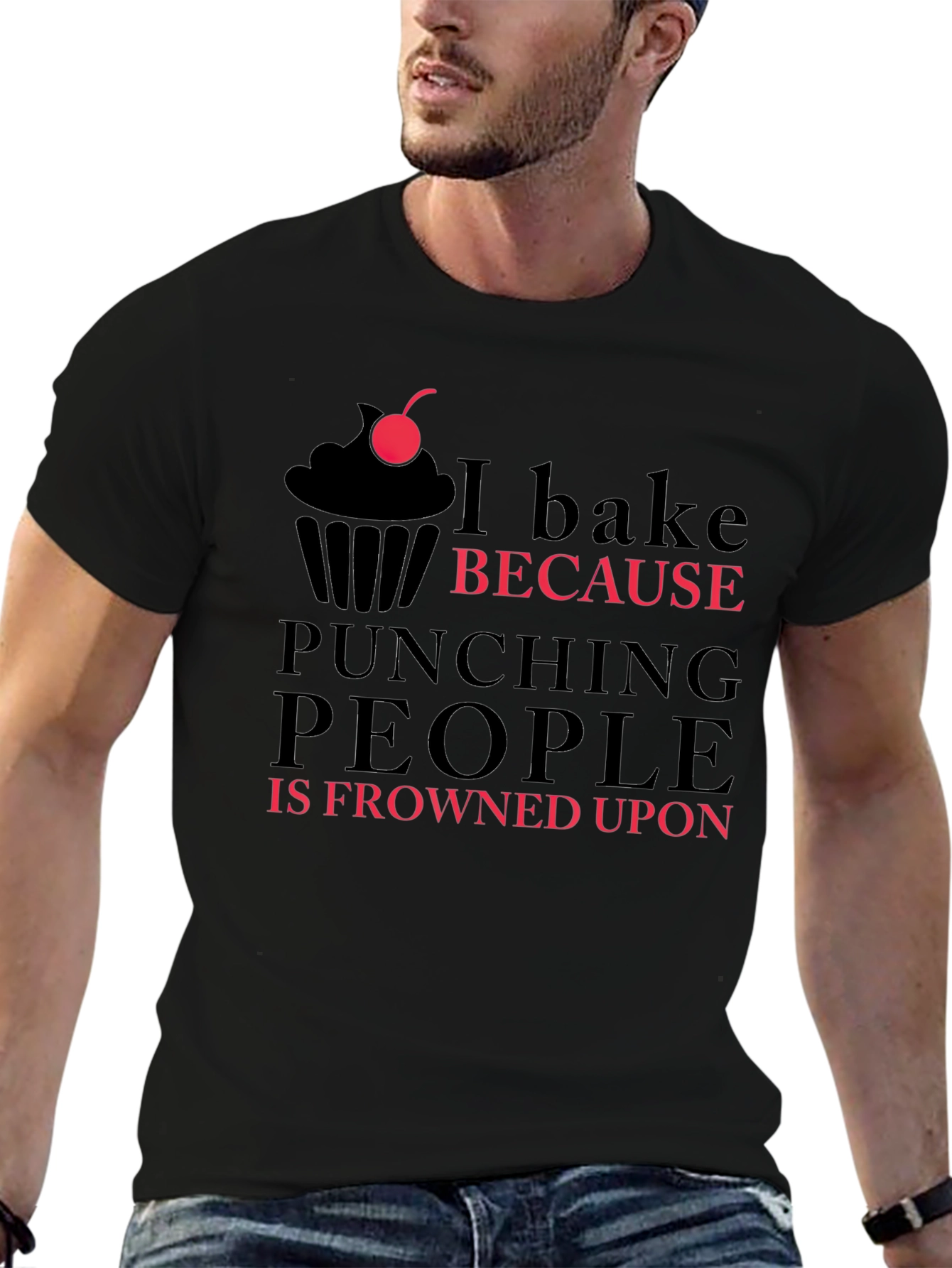 I Bake Because Punching People is Frowned Upon T-Shirt