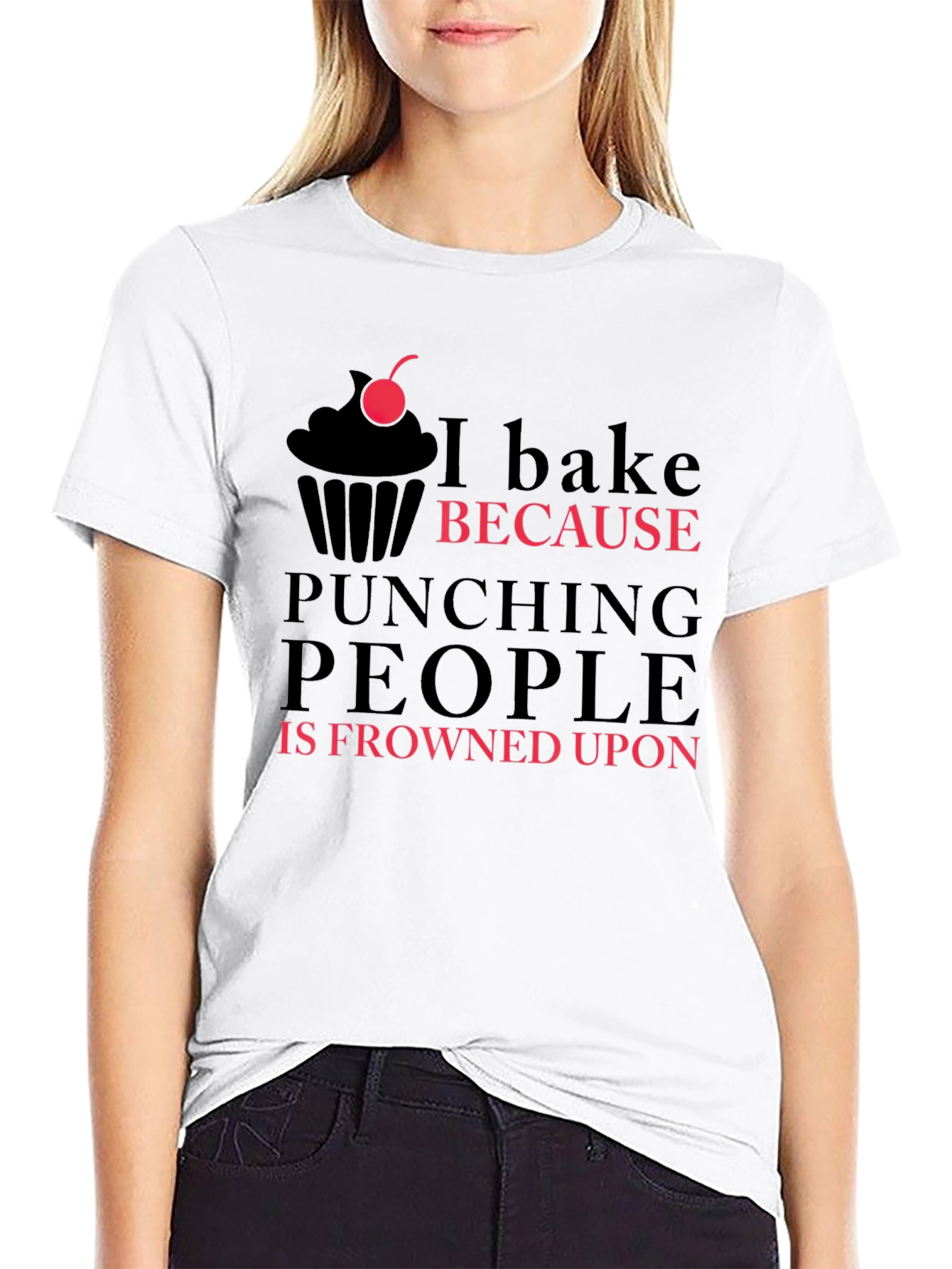 I Bake Because Punching People is Frowned Upon T-Shirt