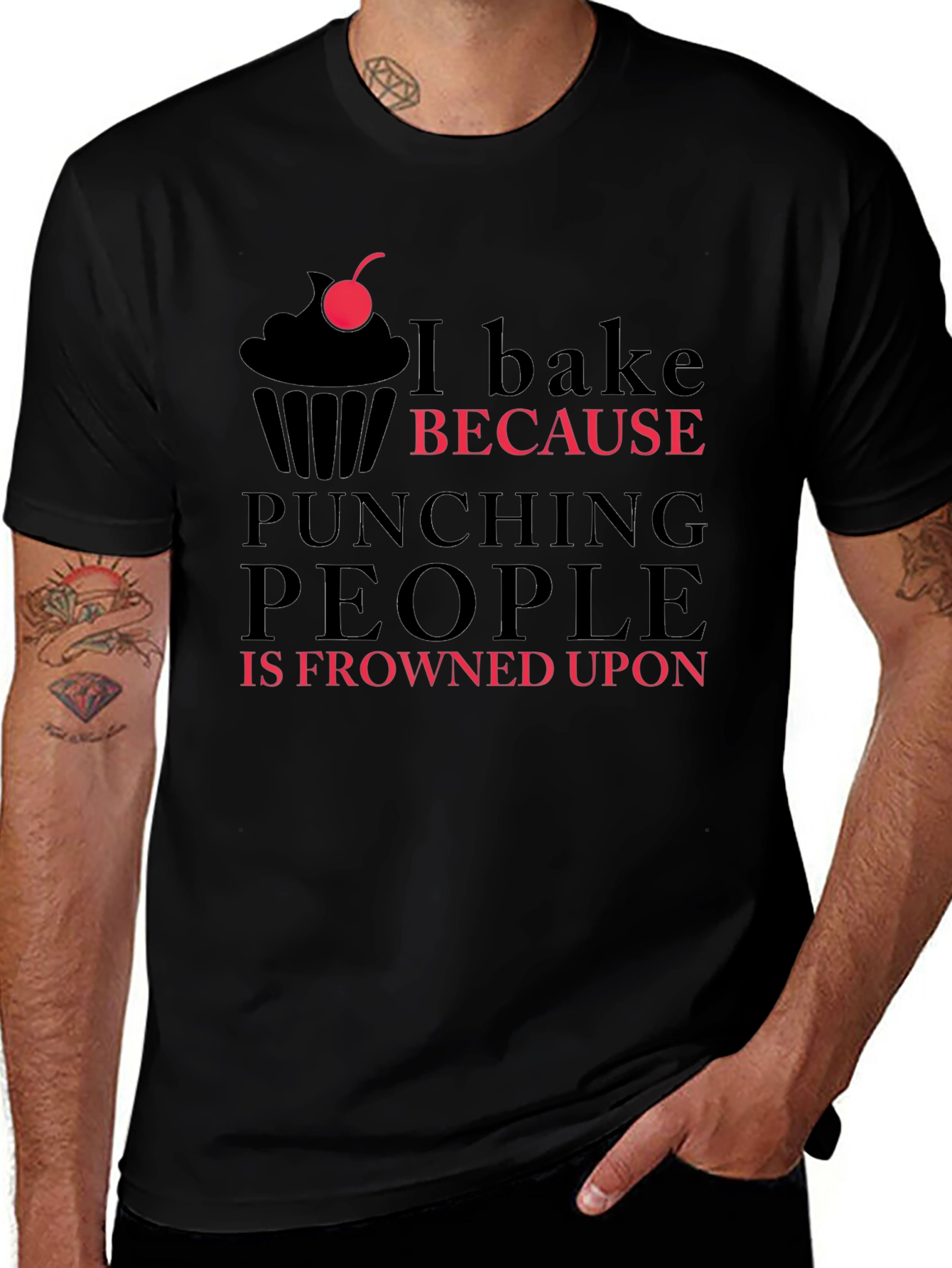 I Bake Because Punching People is Frowned Upon T-Shirt