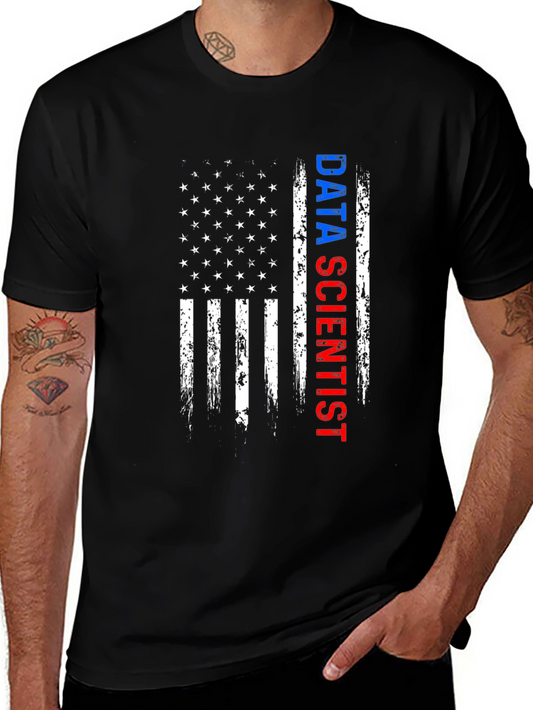 Data Scientist American Flag T-Shirt