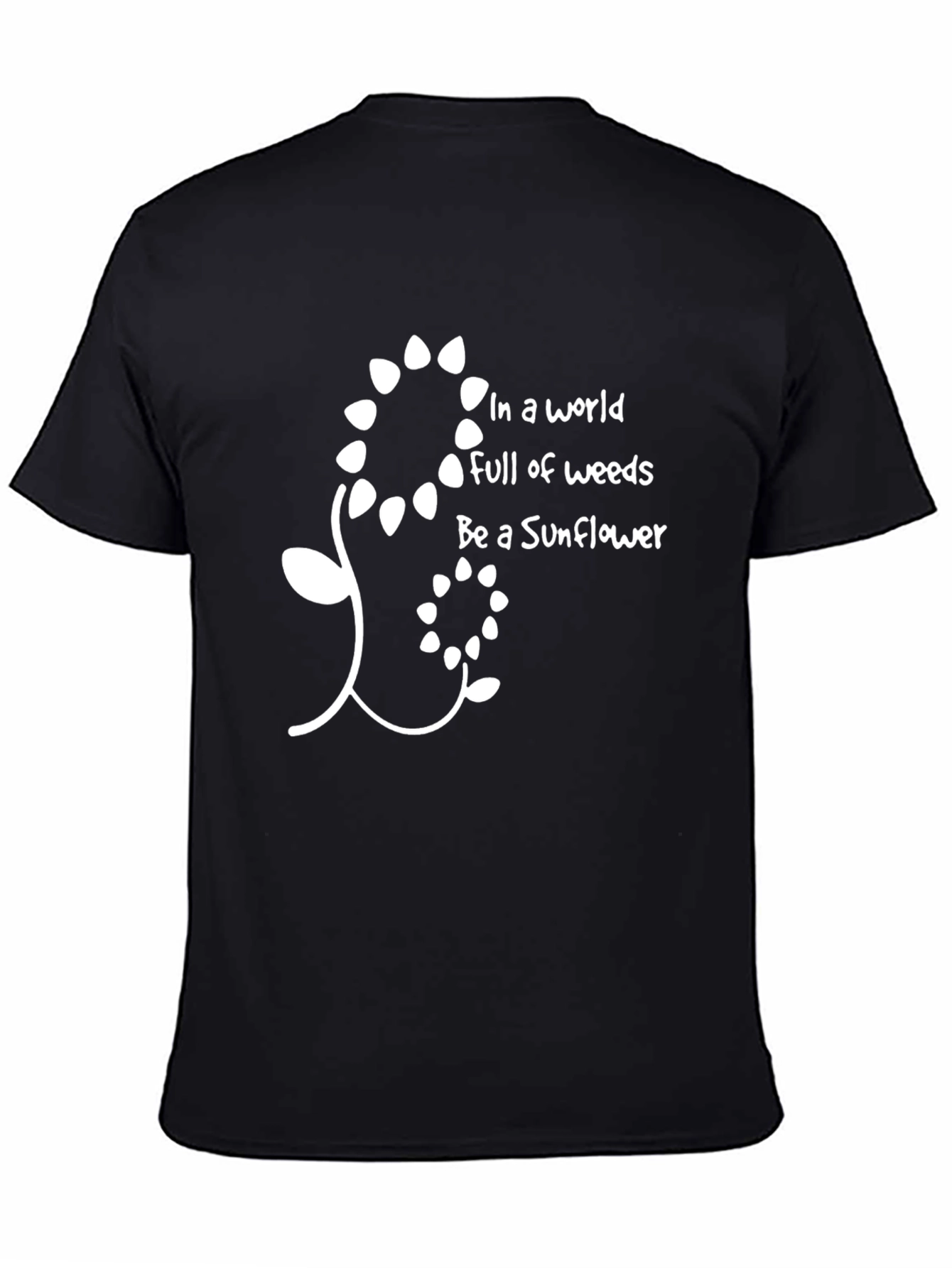 Be A Sunflower Graphic Tee - Trendy Black T-Shirt
