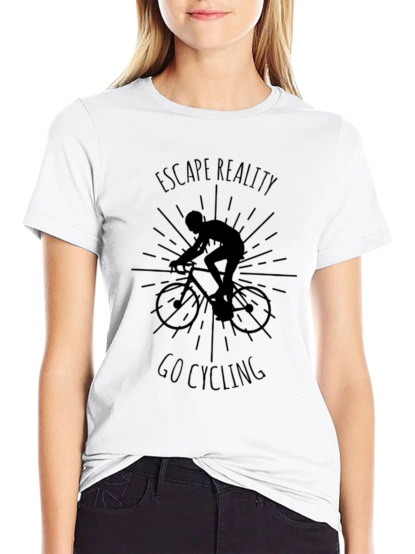 Escape Reality Go Cycling Black Graphic T-Shirt