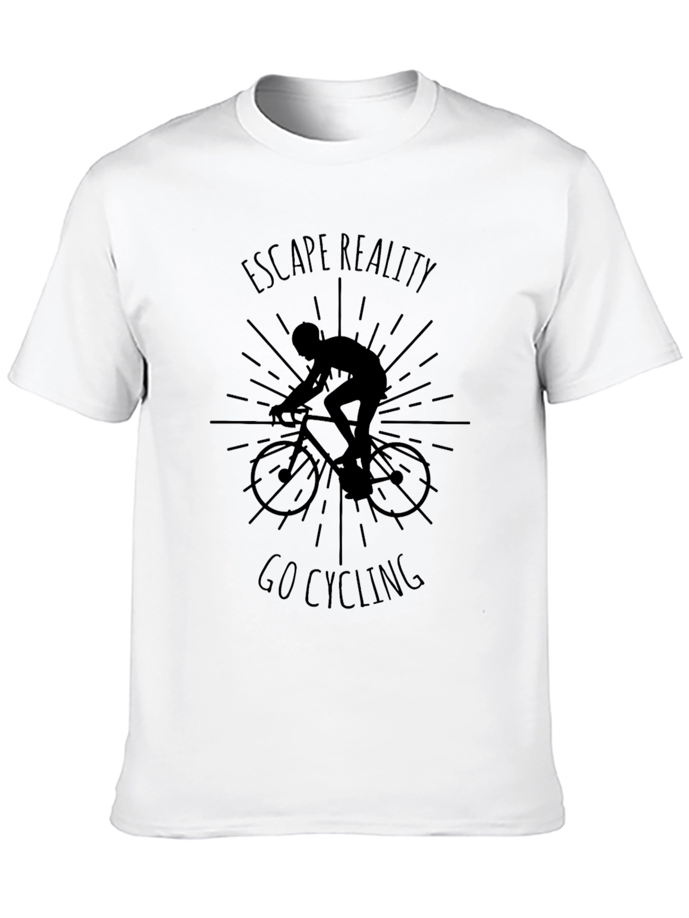 Escape Reality Go Cycling Black Graphic T-Shirt