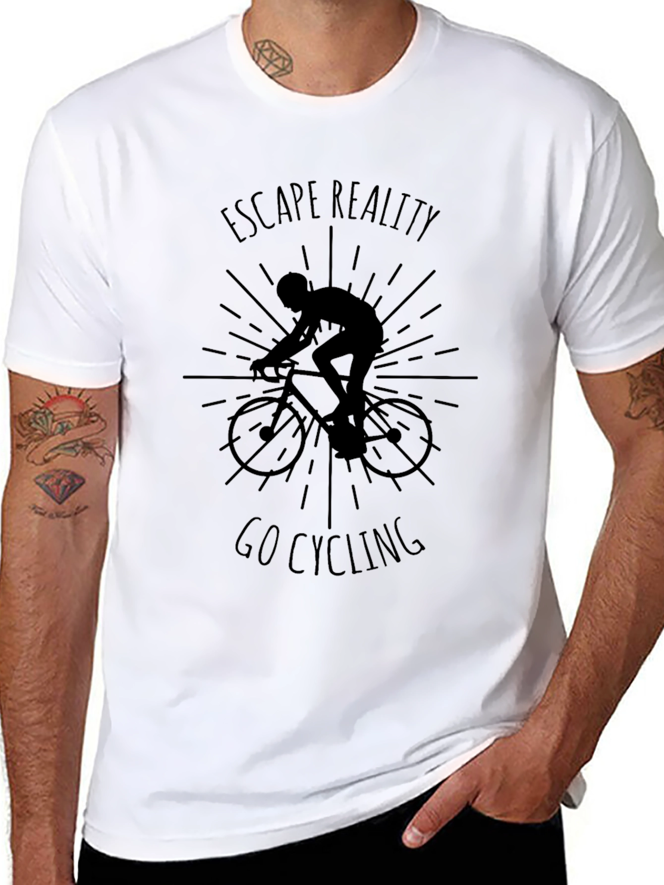 Escape Reality Go Cycling Black Graphic T-Shirt