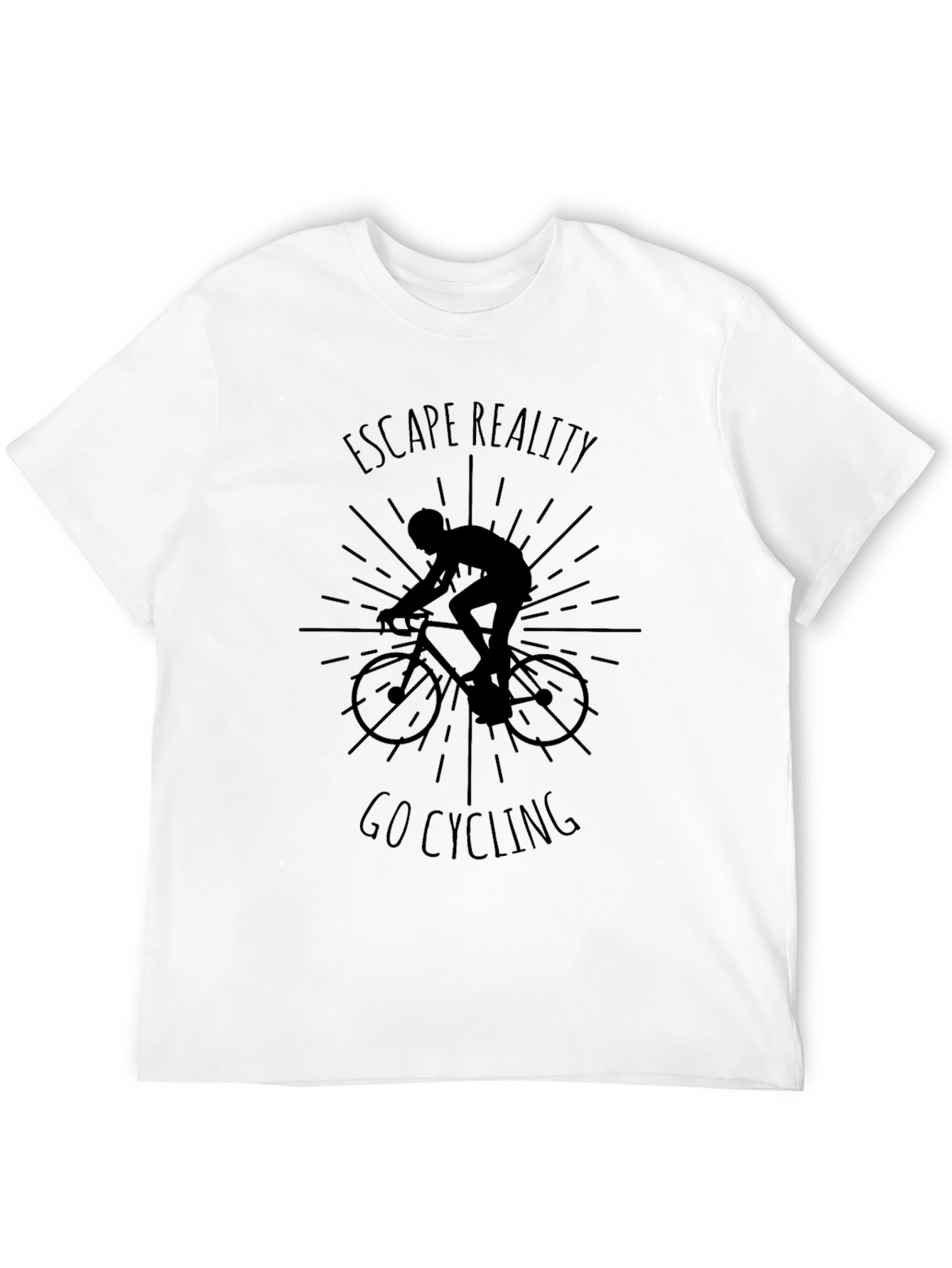 Escape Reality Go Cycling Black Graphic T-Shirt
