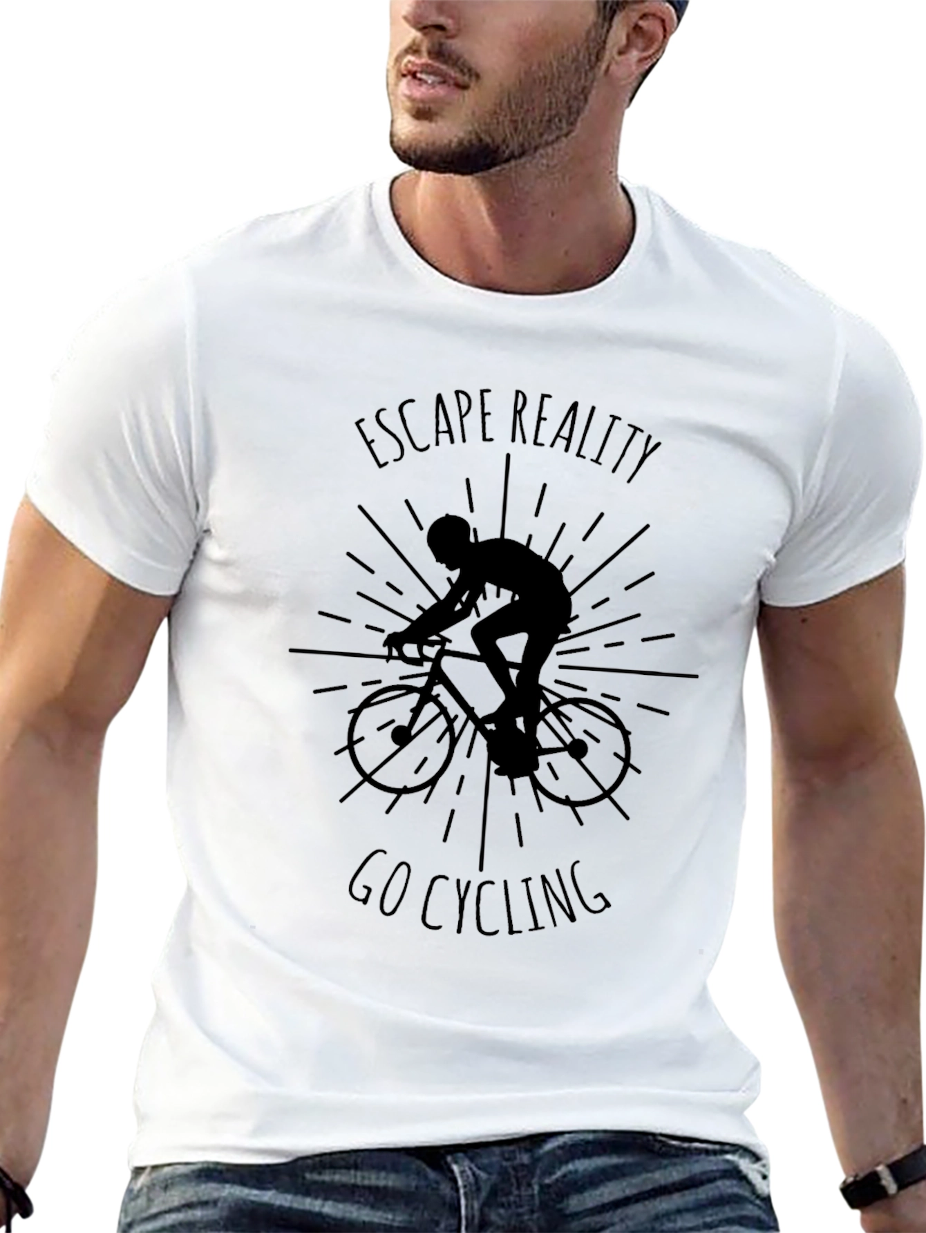 Escape Reality Go Cycling Black Graphic T-Shirt