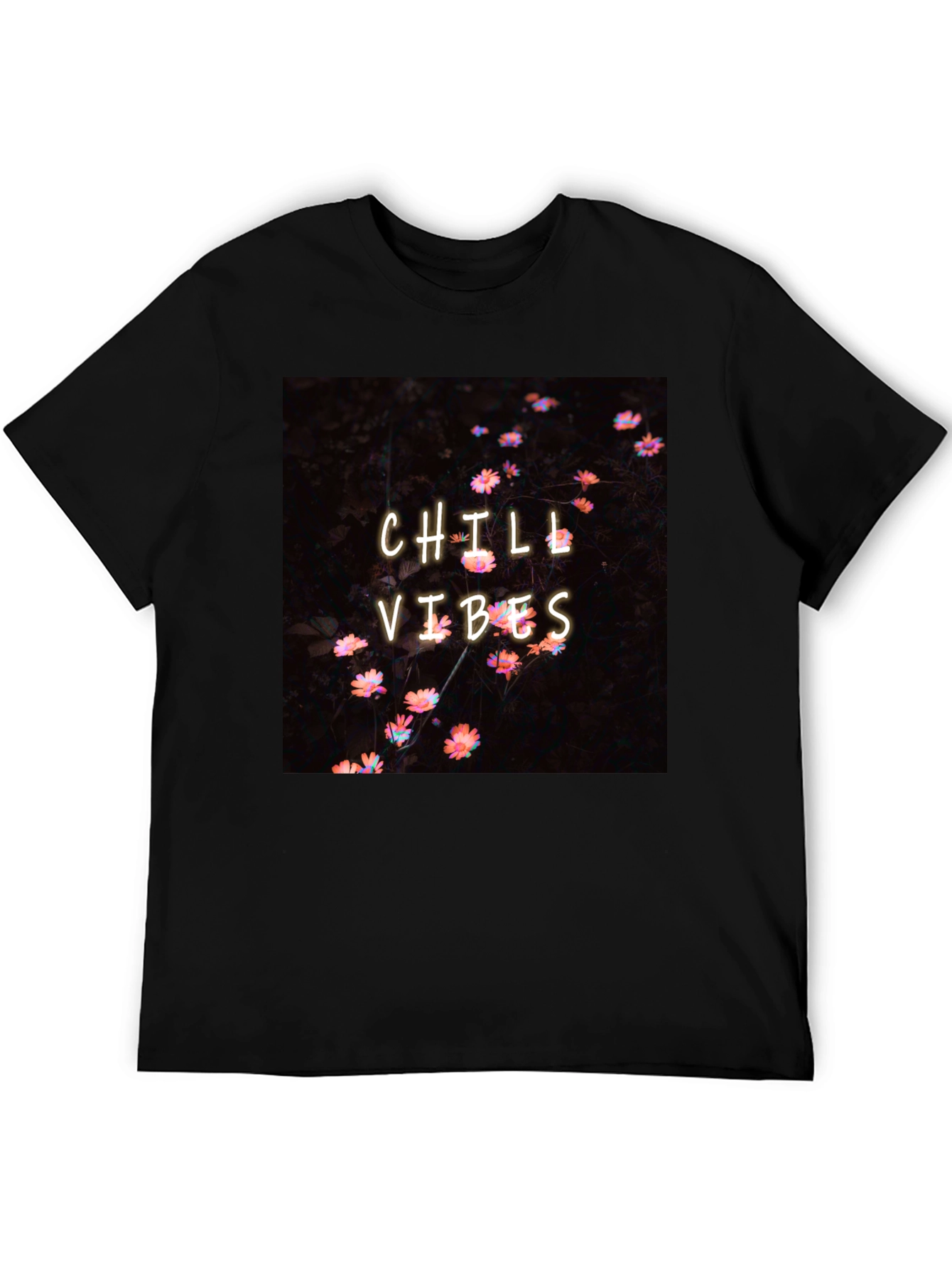 Chill Vibes Graphic Tee - Black Casual Comfort