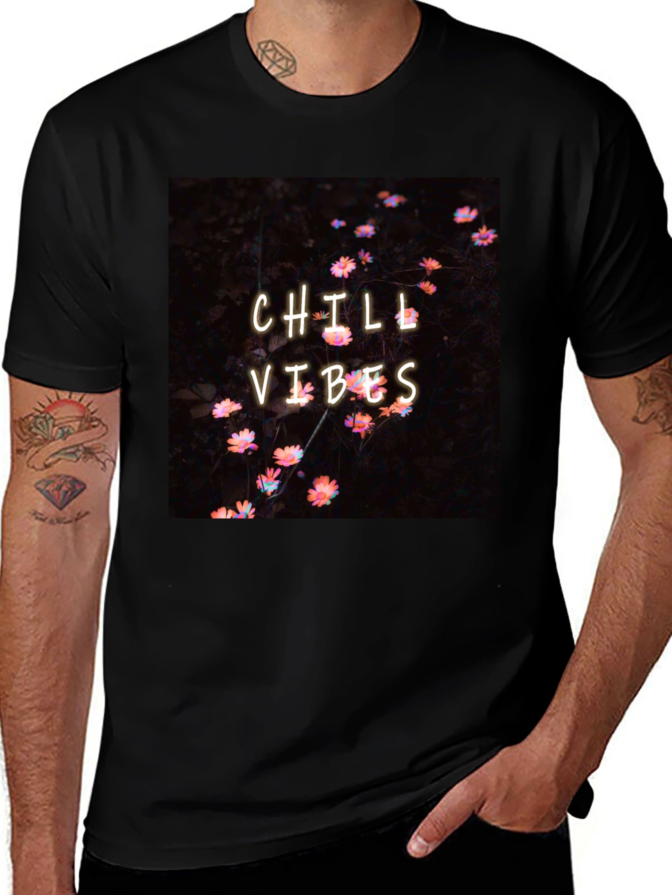 Chill Vibes Graphic Tee - Black Casual Comfort