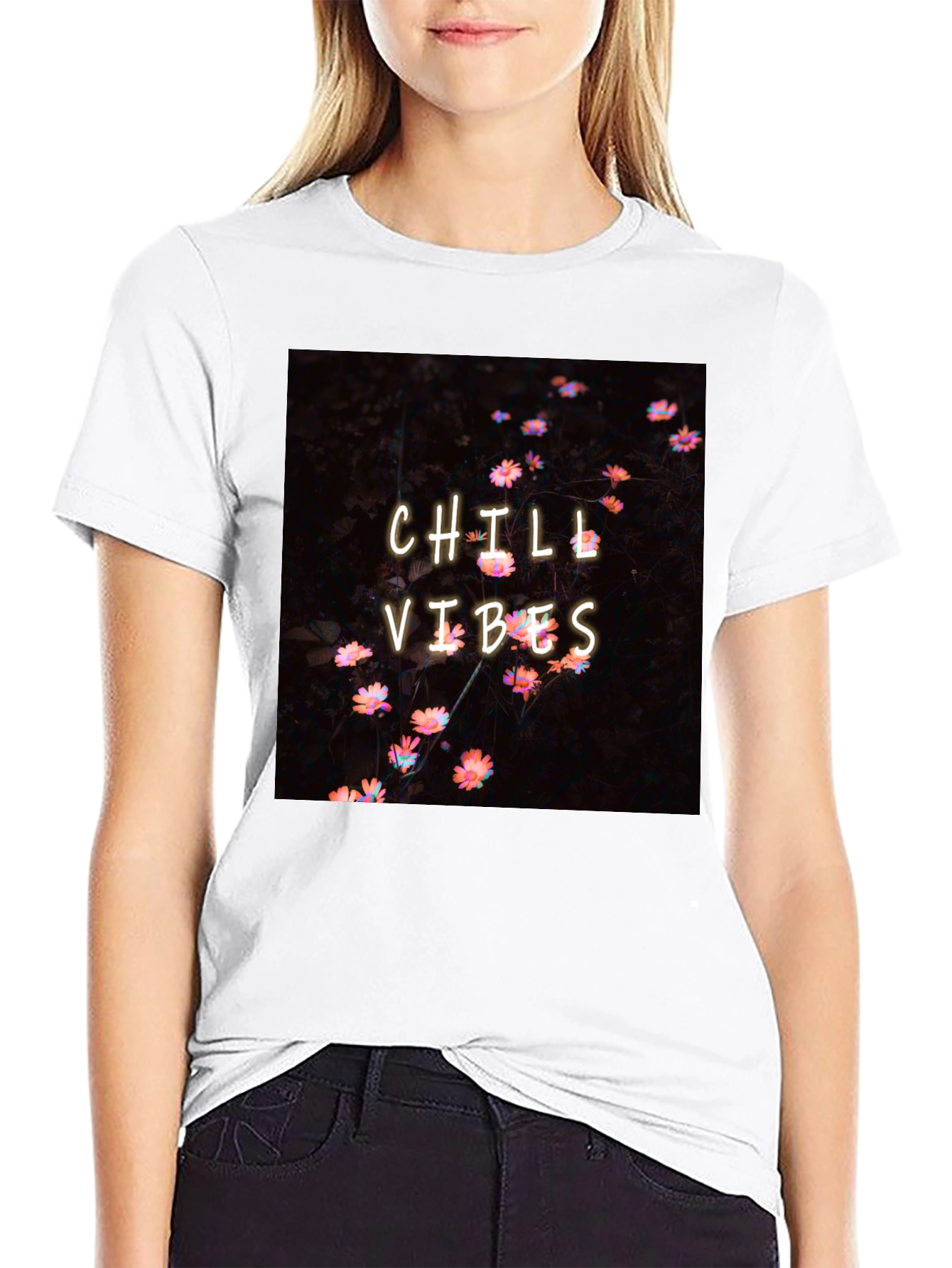 Chill Vibes Graphic Tee - Black Casual Comfort