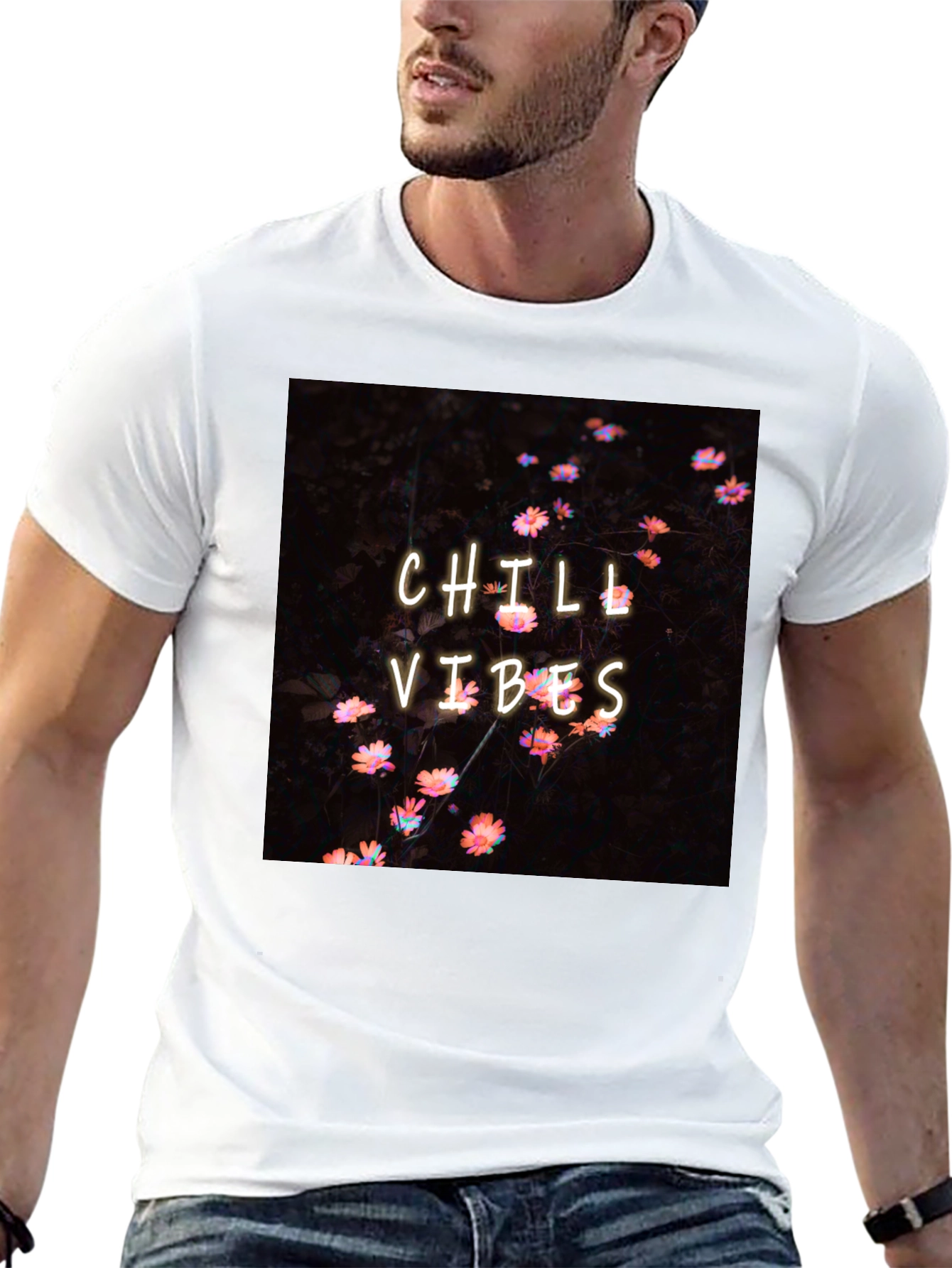 Chill Vibes Graphic Tee - Black Casual Comfort