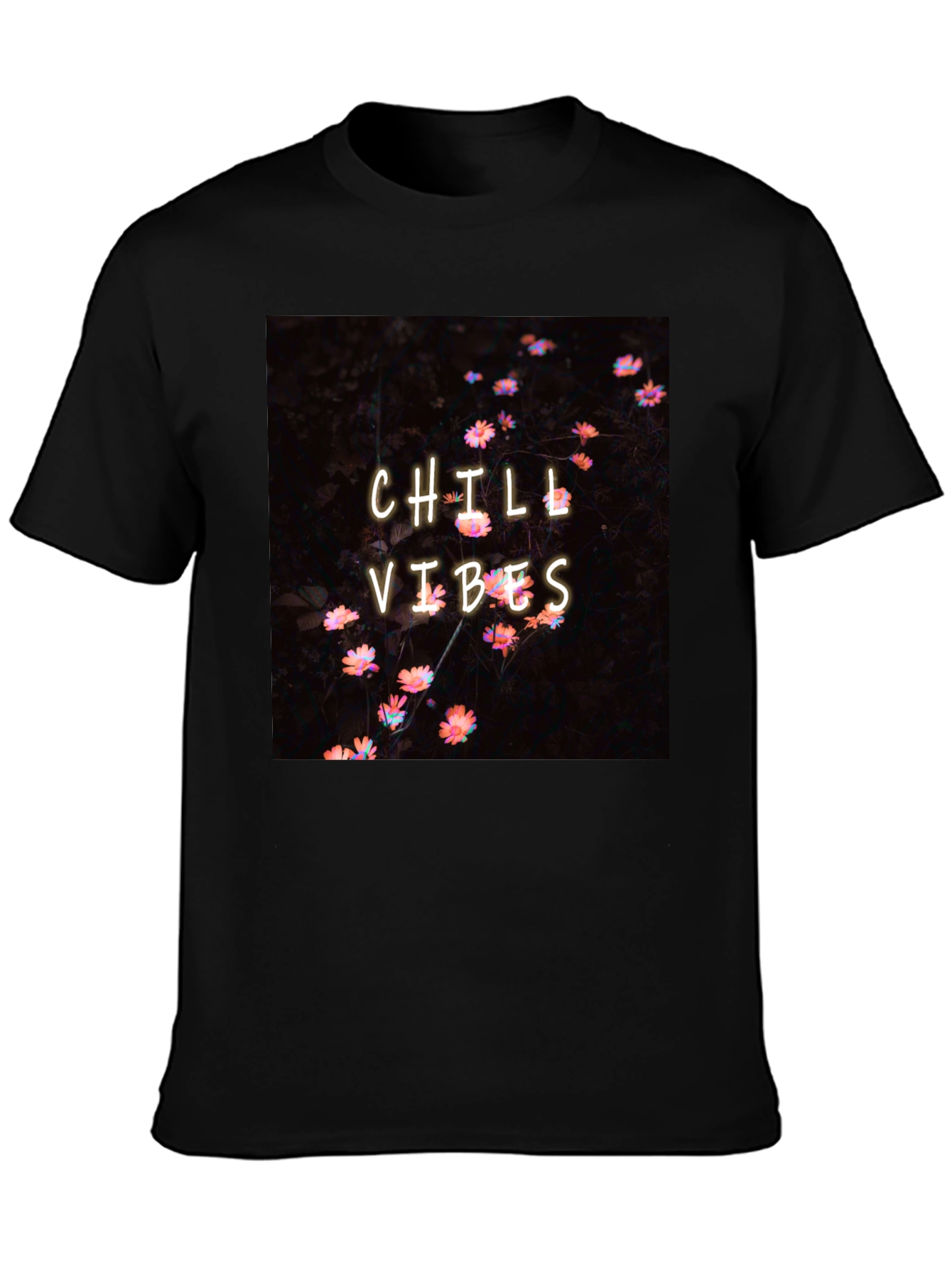 Chill Vibes Graphic Tee - Black Casual Comfort